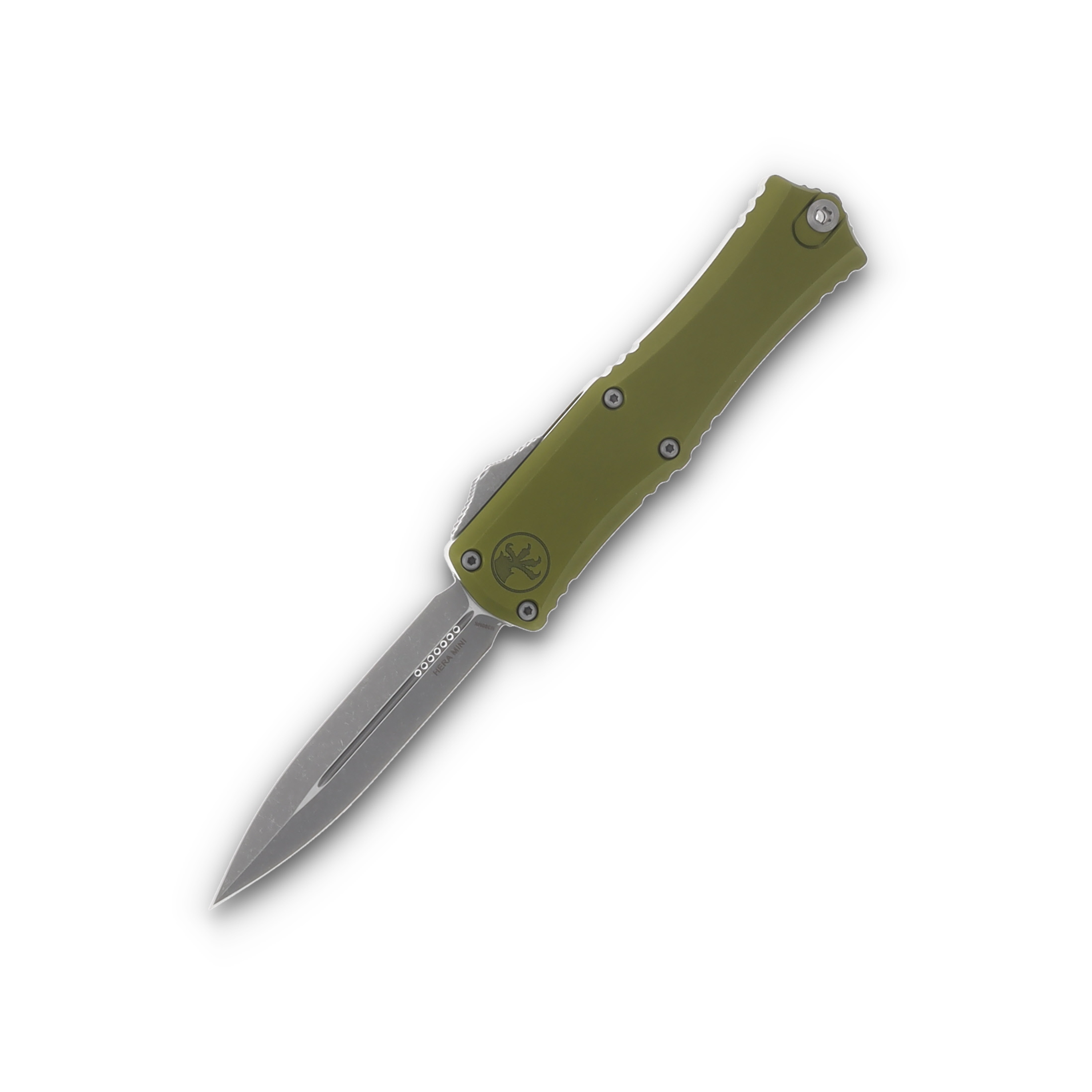 Microtech Knives Hera II Mini OTF Auto OD Green 3in Apocalyptic Dagger AUMT1702M10APOD View 1