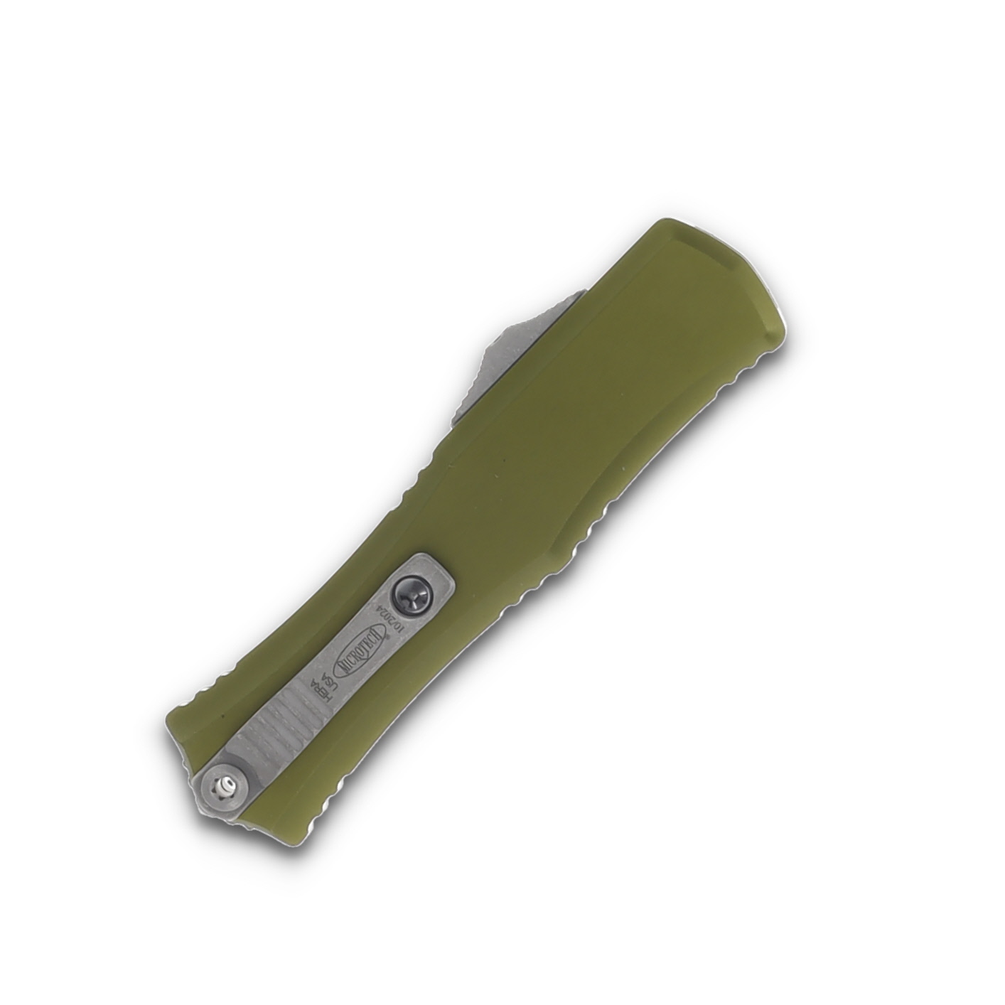 Microtech Knives Hera II Mini OTF Auto OD Green 3in Apocalyptic Dagger AUMT1702M10APOD View 3