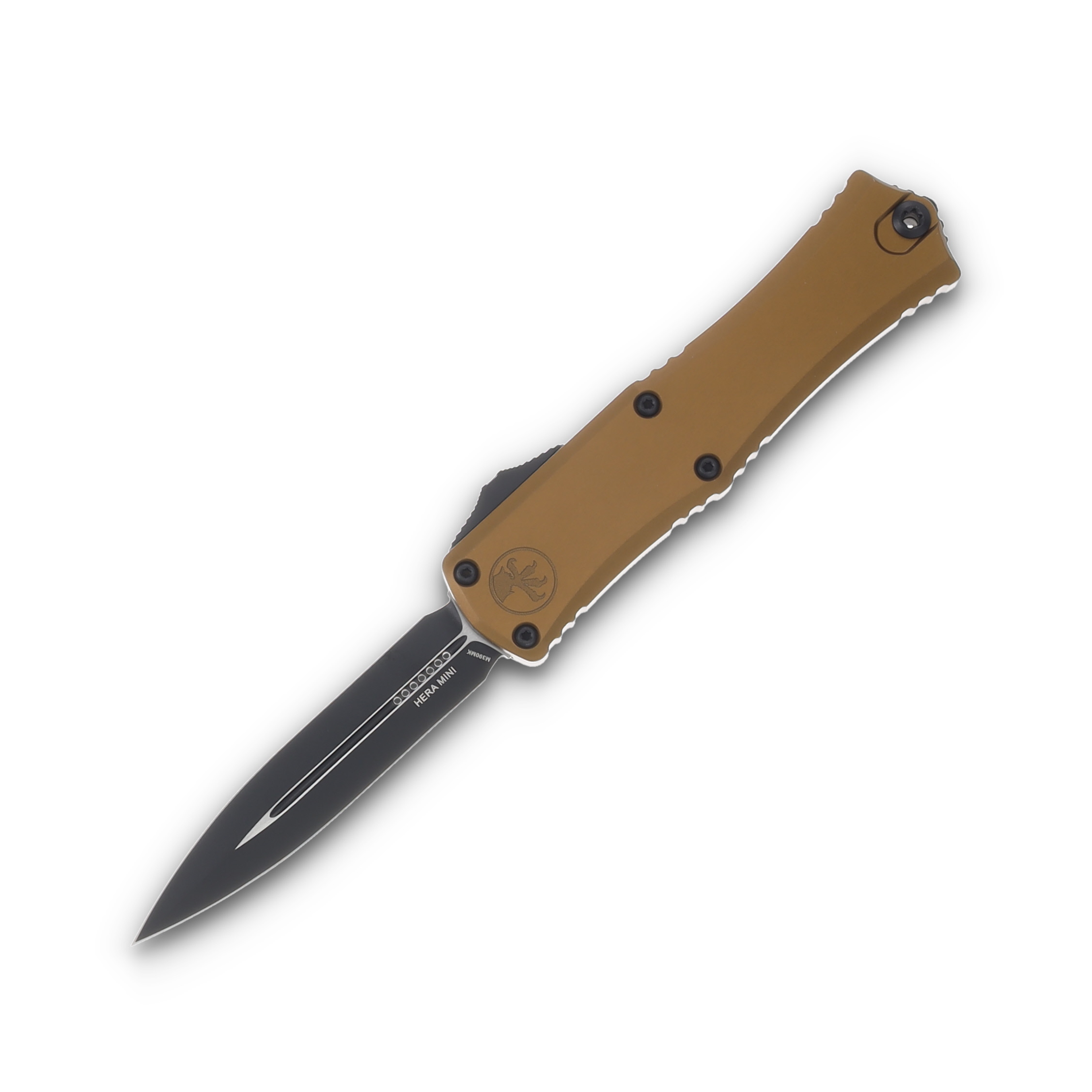 Microtech Knives Hera II Mini OTF Auto Tan 3in Black Dagger AUMT1702M1TA View 1