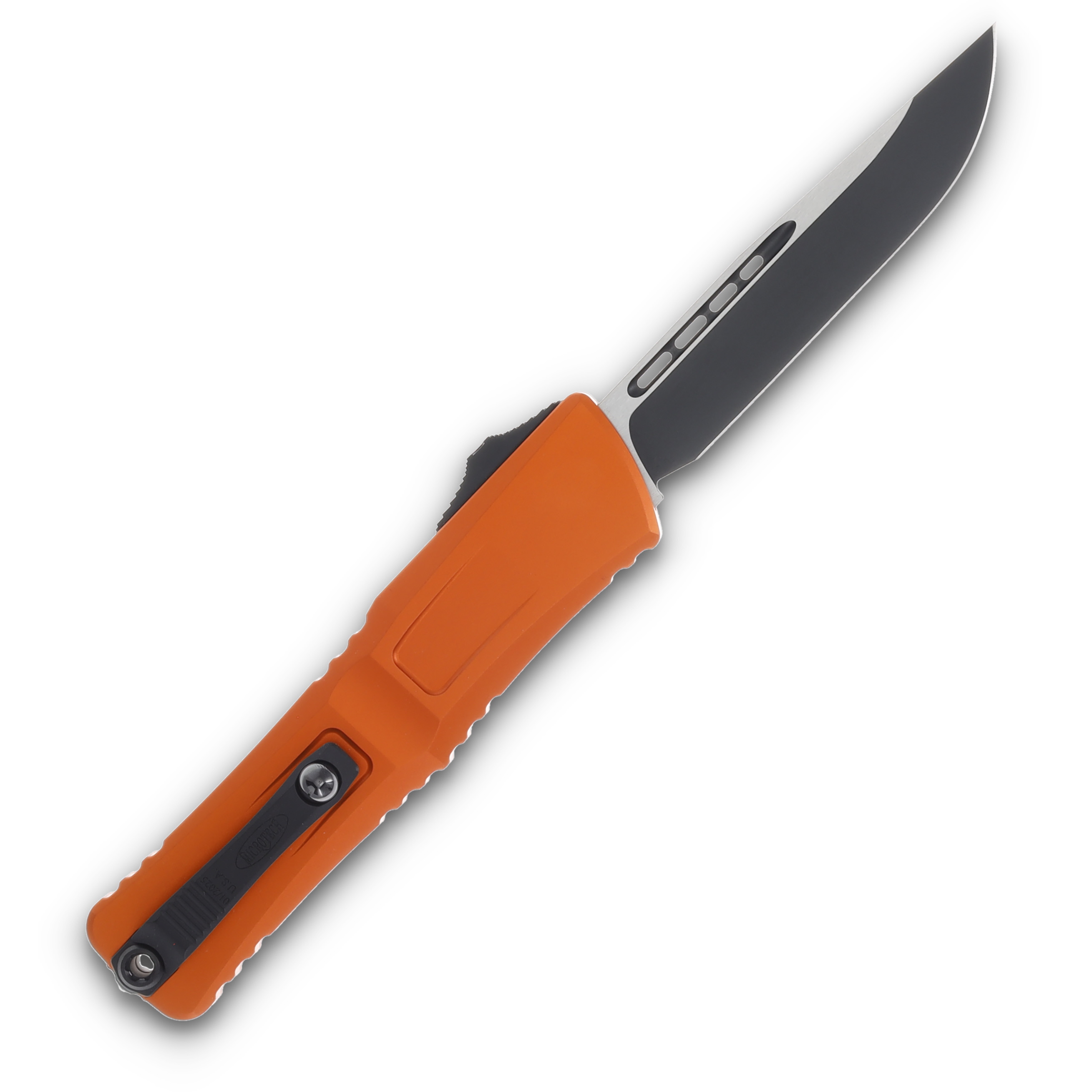 Microtech Knives OTF Combat Troodon Gen III Orange 4.0in Black Drop Point AUMT11431OR View 2