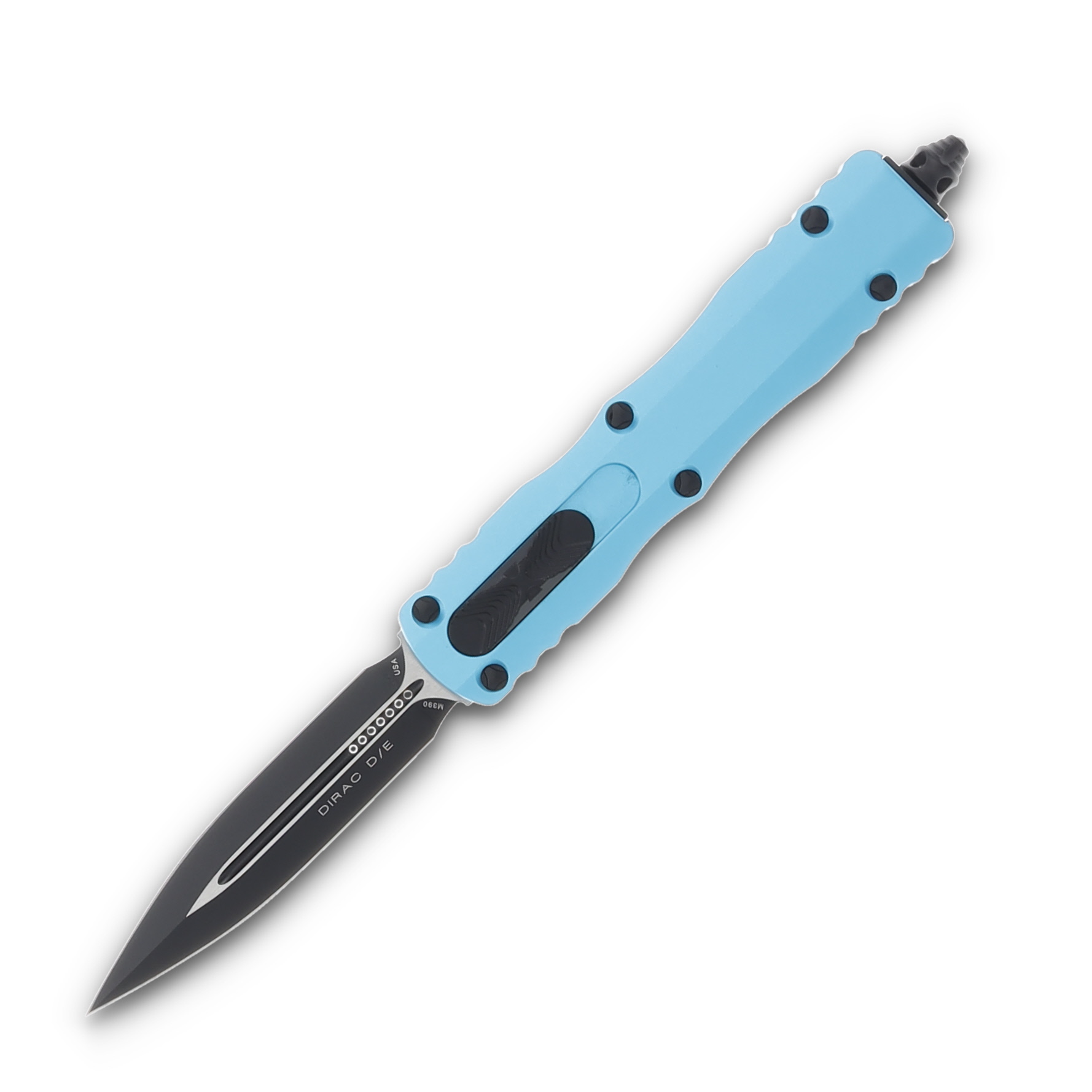 Microtech Knives Dirac Auto OTF Turquoise 2.92in Black Dagger Blade AUMT2251TQ View 1