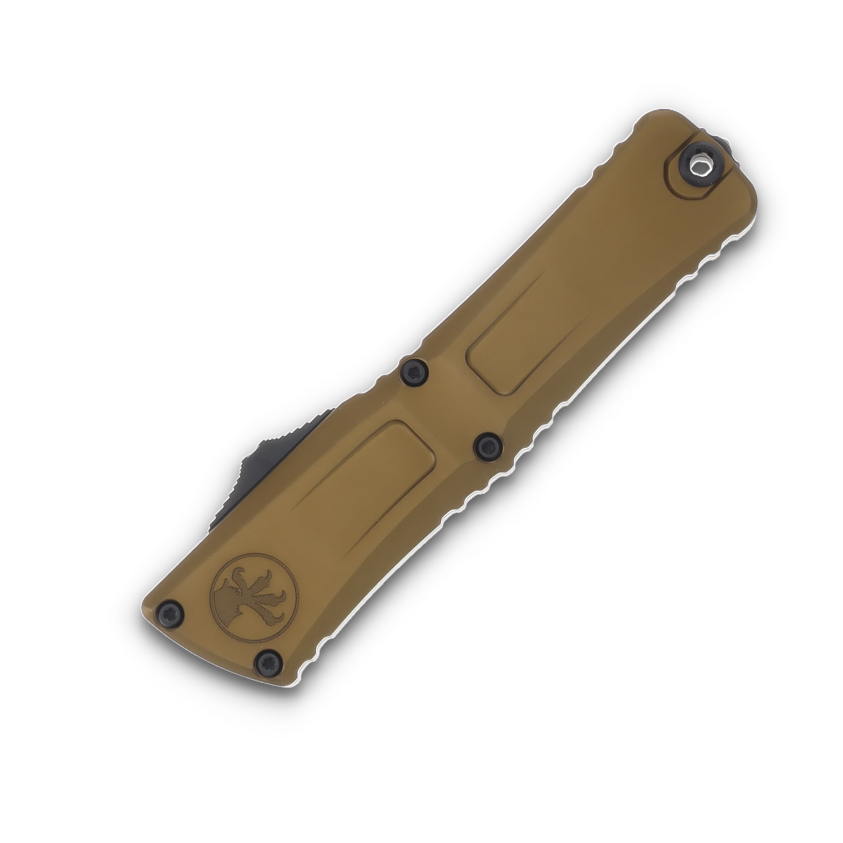 Microtech Knives OTF Combat Troodon Gen III Tan 4.0in PS Satin Drop Point AUMT11432TA View 3