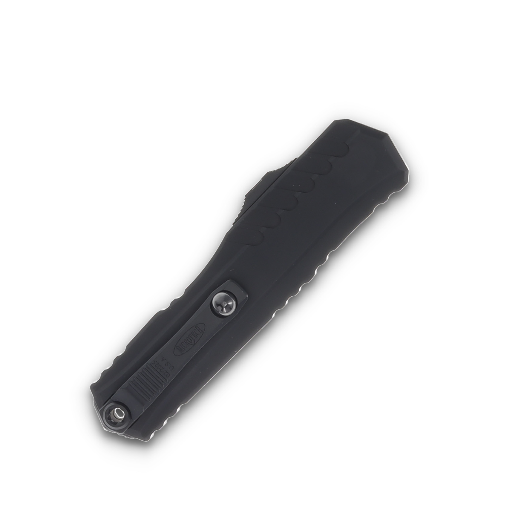 Microtech Knives Cypher II OTF Auto Tactical Black 3.5in Part Serrated Blade AUMT12412T View 4