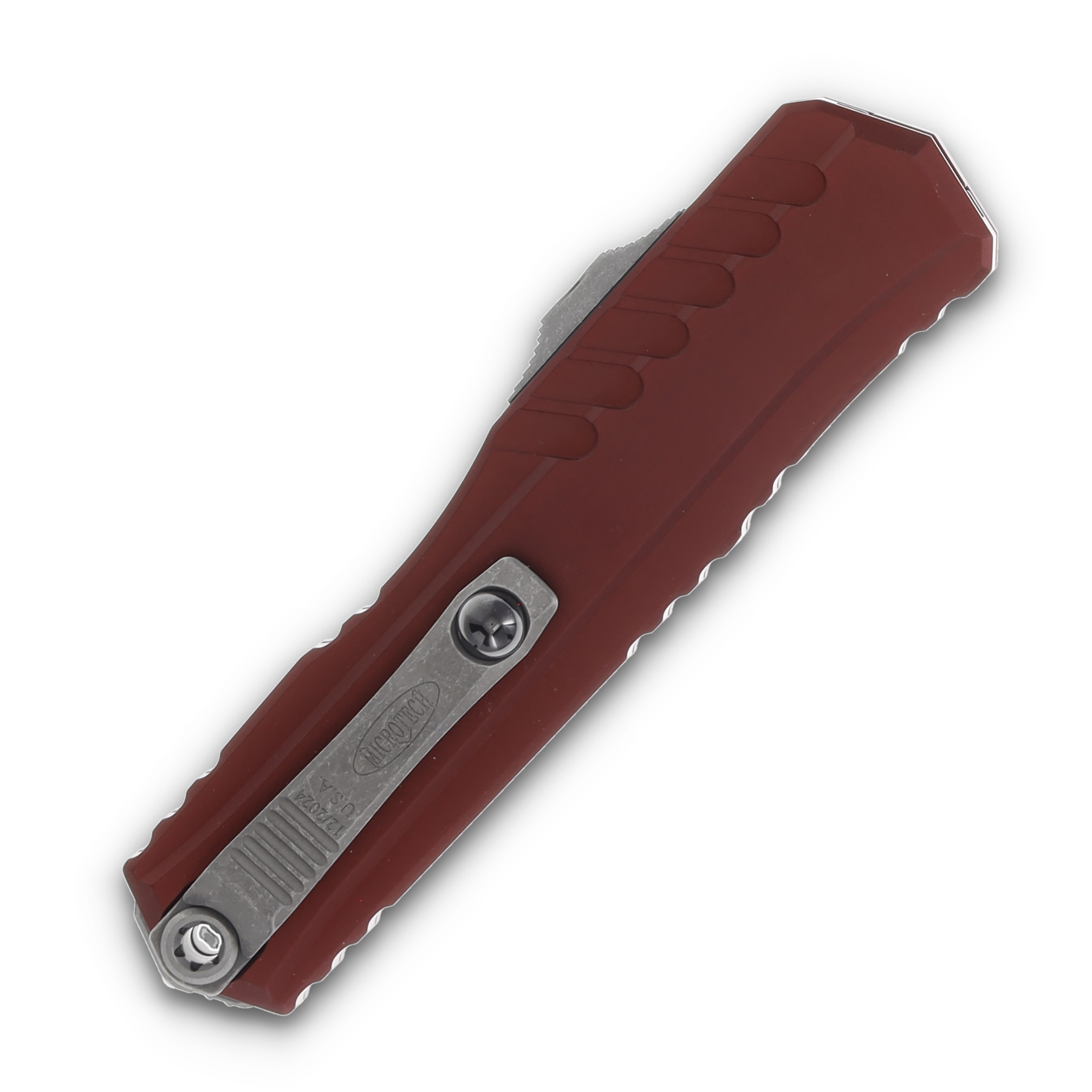Microtech Cypher II D/E Apocalyptic Full Serrate Merlot AUMT124212APMR View 4