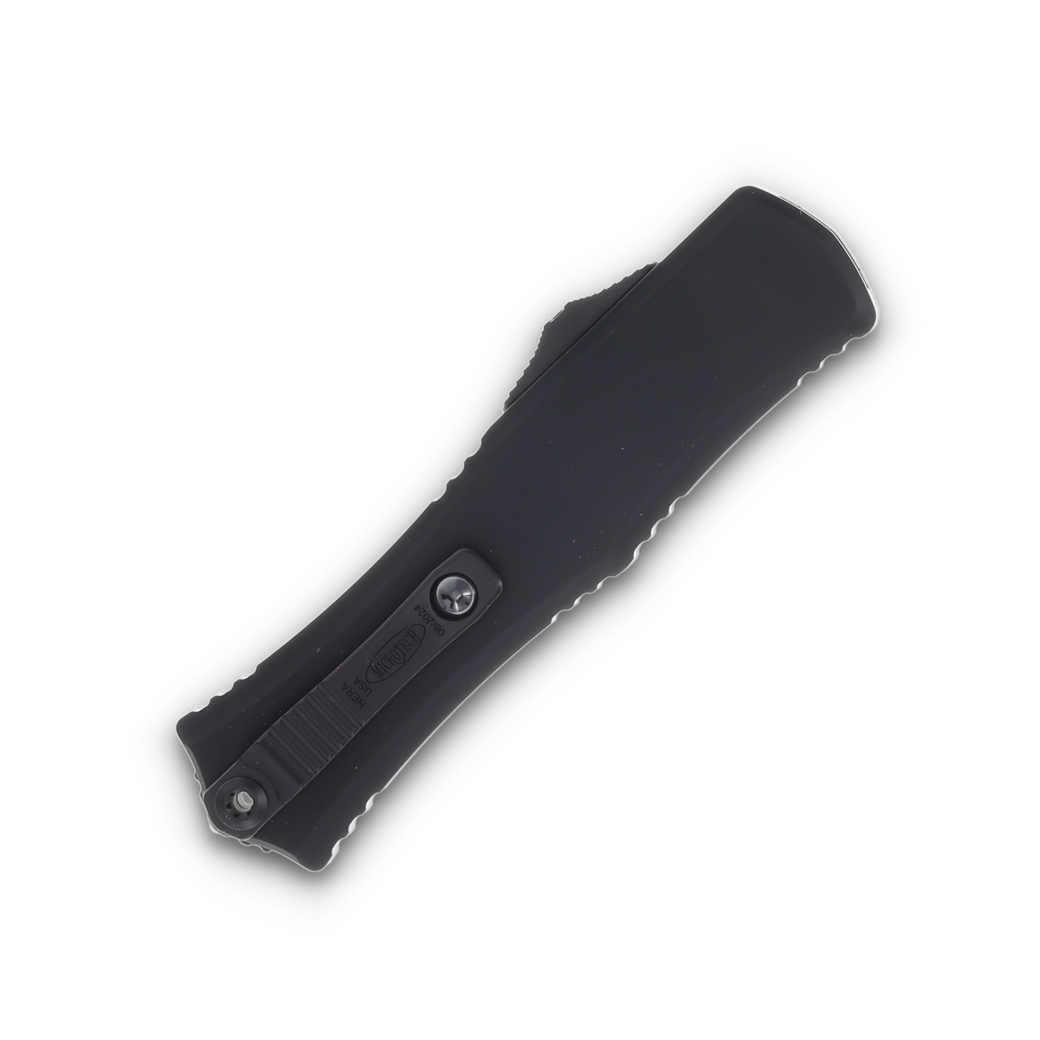 Microtech Hera II Mini OTF Automatic Knife Half Serrated Tactical Black AUMT1703M2T View 4