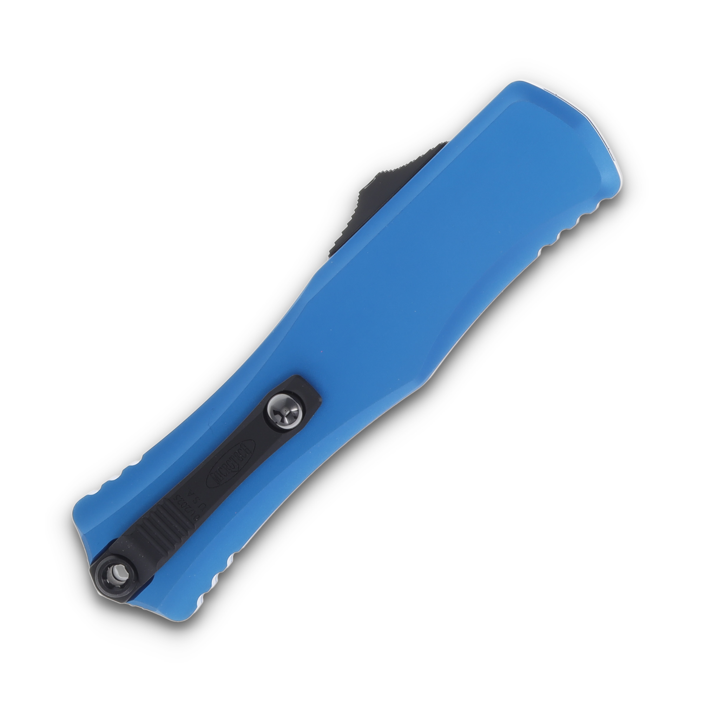 Microtech Hera II OTF Automatic Knife Satin Recurve/Blue AUMT17054BL View 4