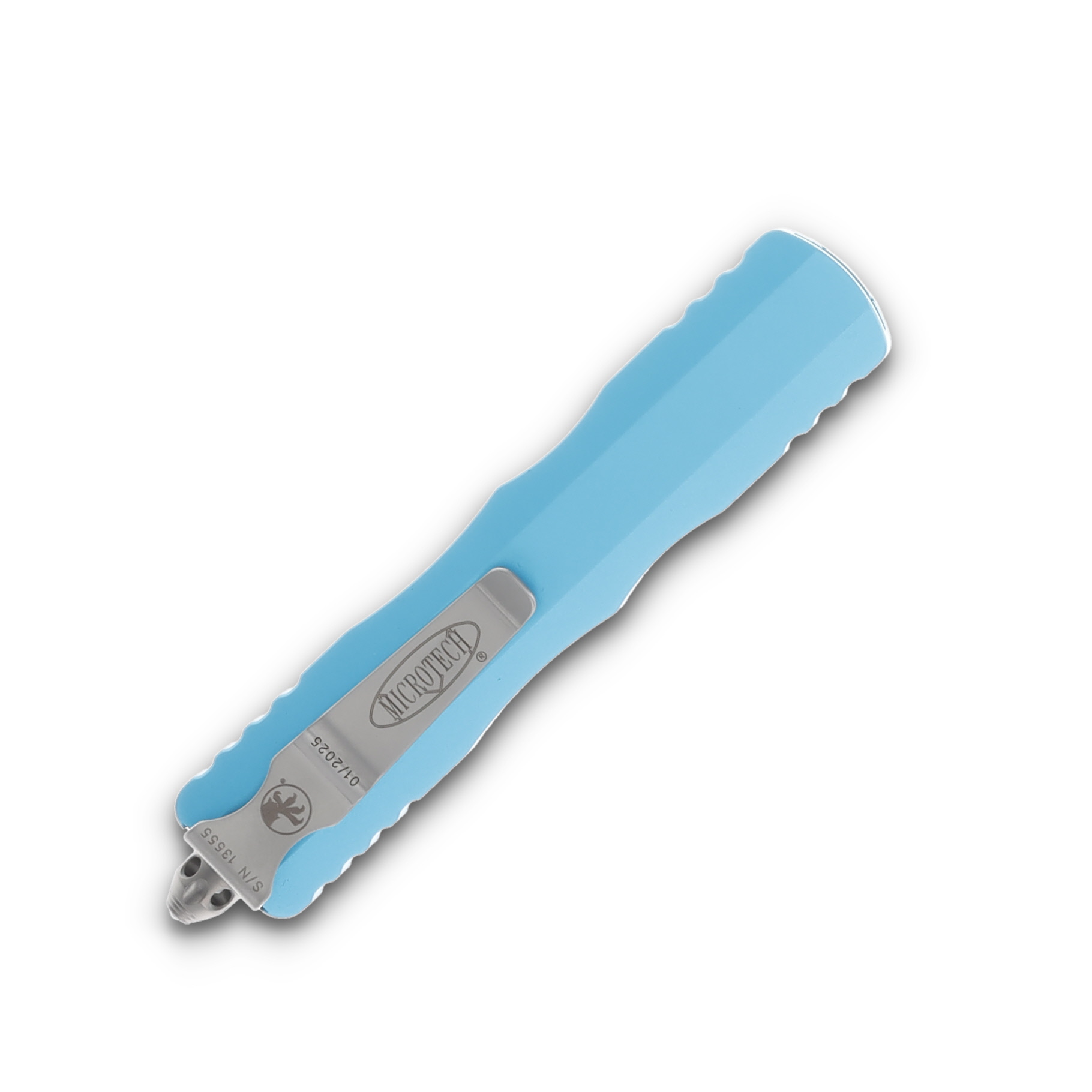 Microtech Knives Dirac Delta DE OTF Auto Turquoise 3.75in Satin Dagger AUMT2274TQ View 4