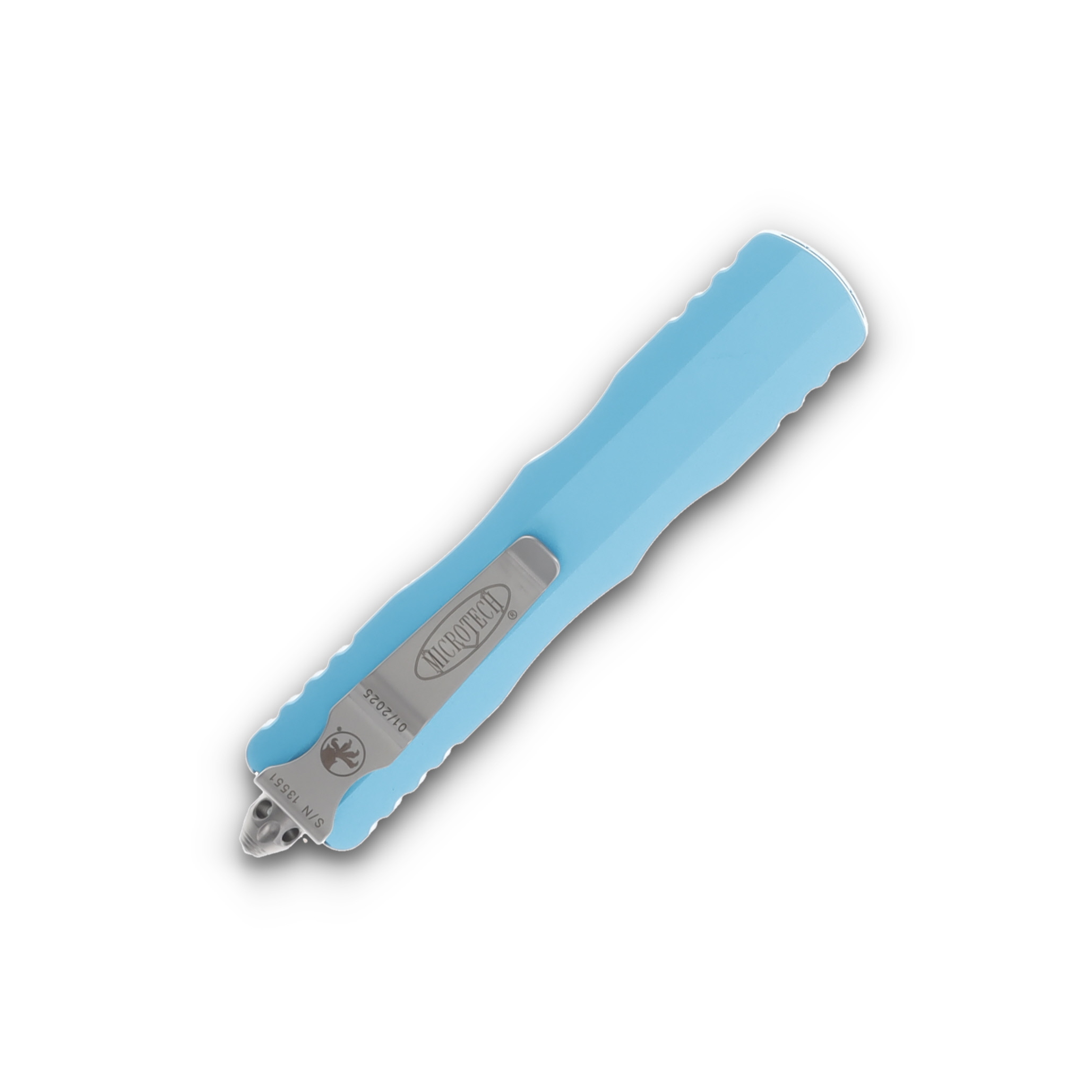 Microtech Knives Dirac Delta DE OTF Auto Turquoise 3.75in Full Serr Dagger AUMT2276TQ View 4