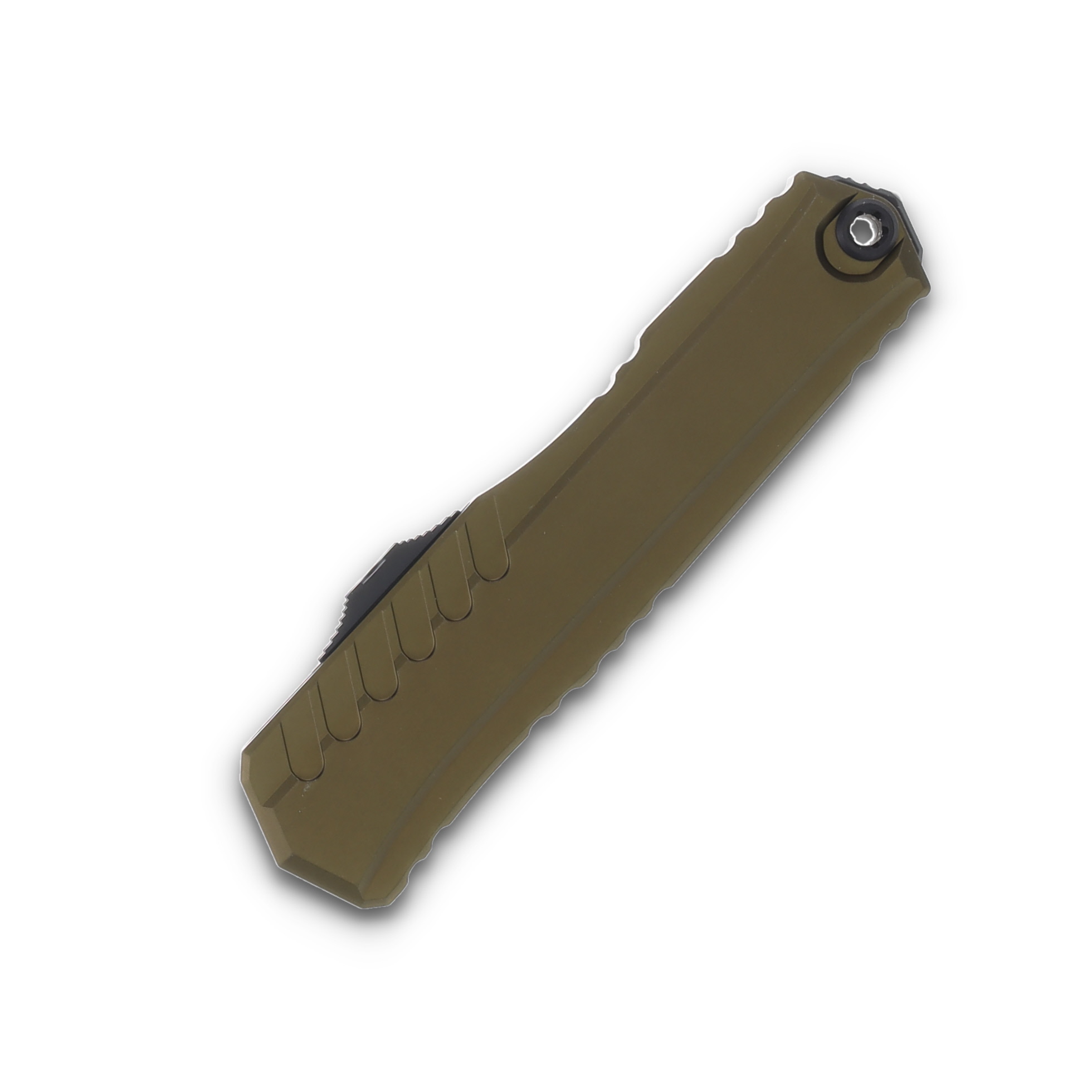 Microtech Knives Cypher II OTF OD Green 3.5in Full Serrated Black Dagger AUMT12423OD View 3