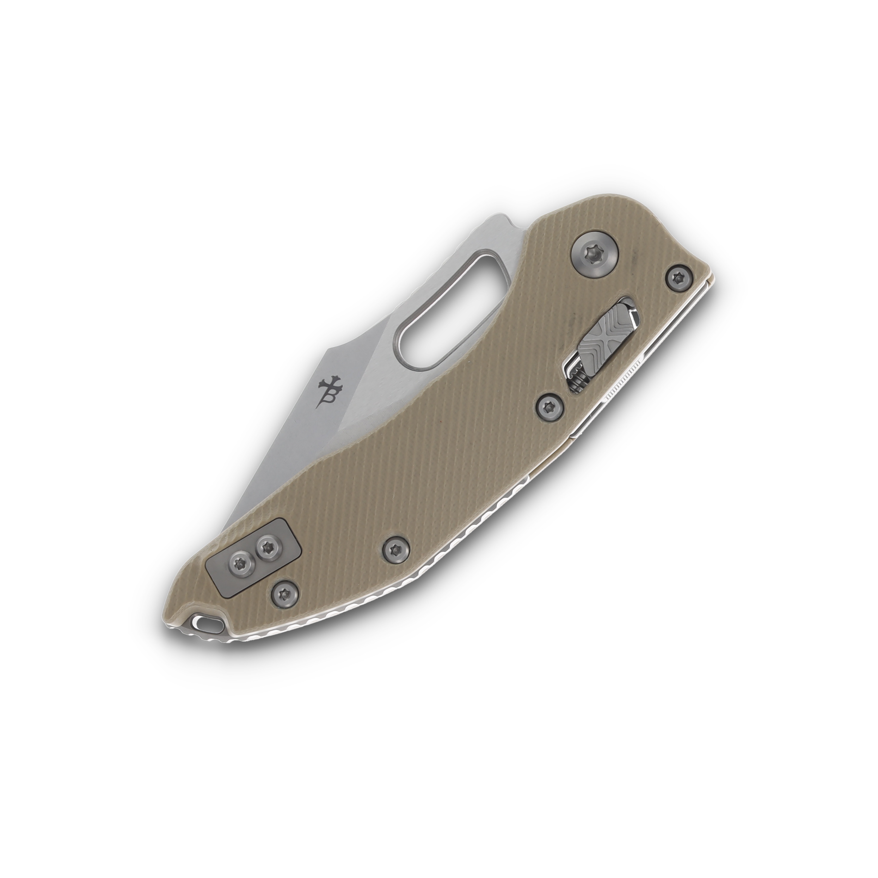 Microtech Stitch RAM-LOK Folding Knife Stonewash Serrated/Fluted Tan G-10 MT169RL12FLGTTA View 5