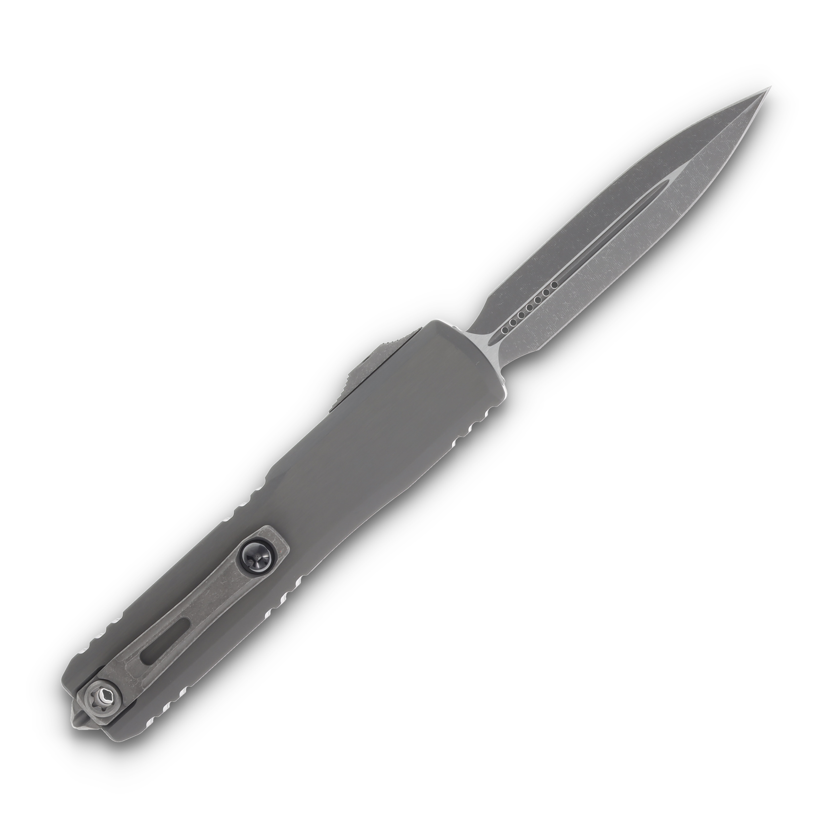 Microtech Knives Ultratech GEN III ZBP OTF Natural Clear 3.55in Apocalyptic Dagger AUMT112210APNC View 2