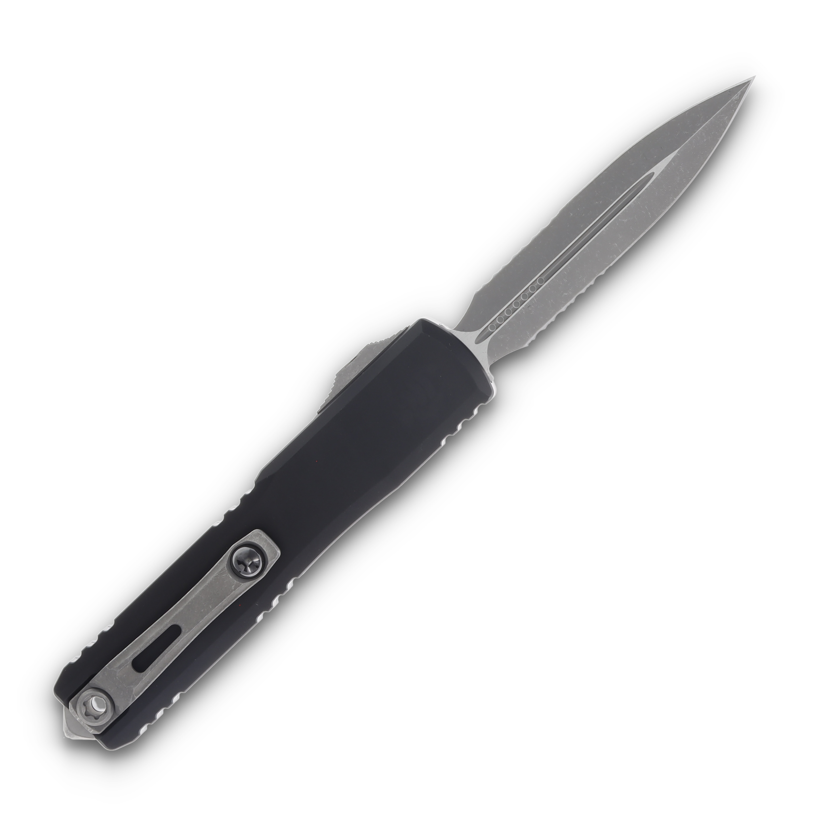 Microtech Knives Ultratech GEN III ZBP OTF DE 3.55in Part Serr Apoc Dagger AUMT112211AP View 2