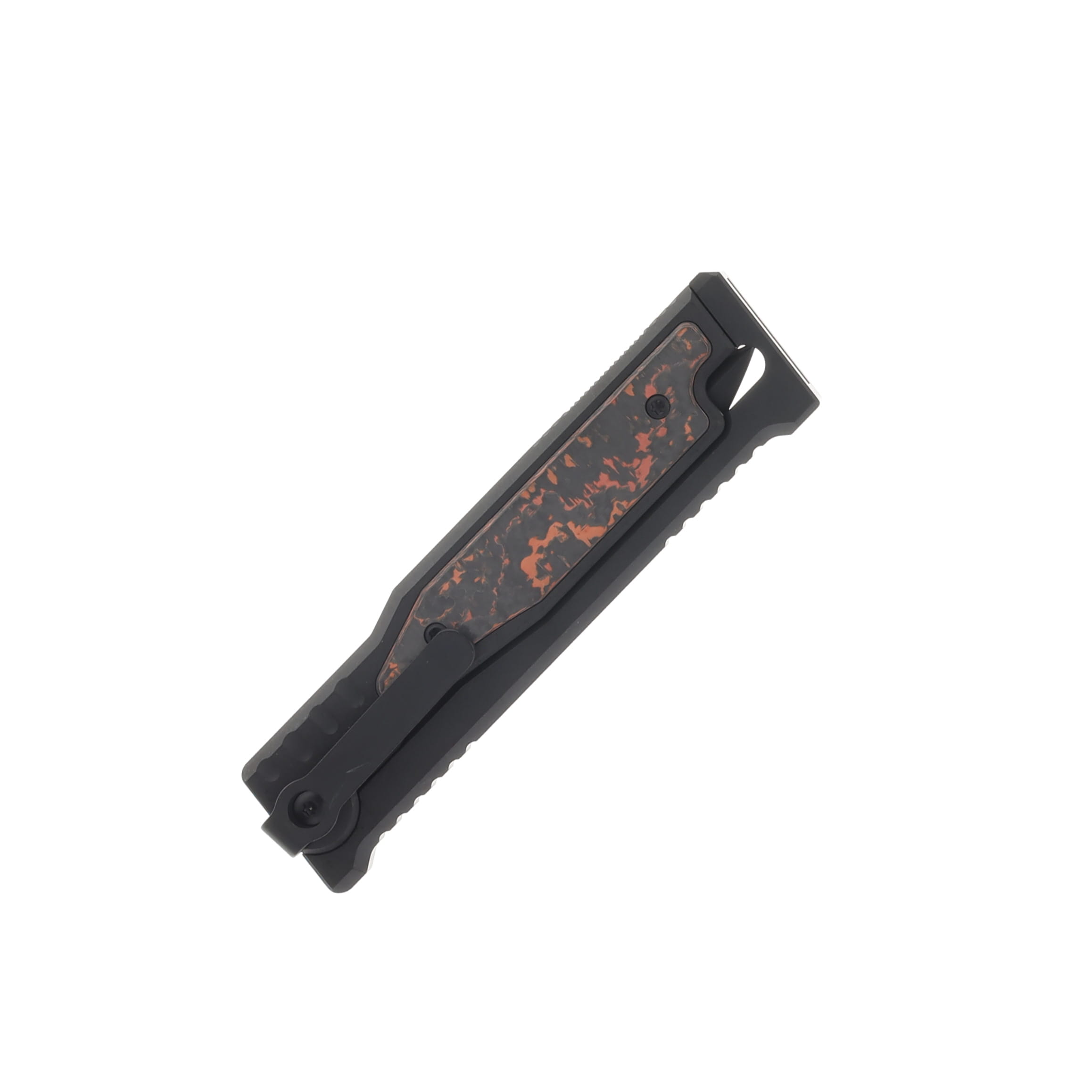 Reate EXO-M Safety Lock Gravity Knife Black PVD (SMKW Exclusive Mars Valley Fat Carbon Insert) REEXO-M06 View 3