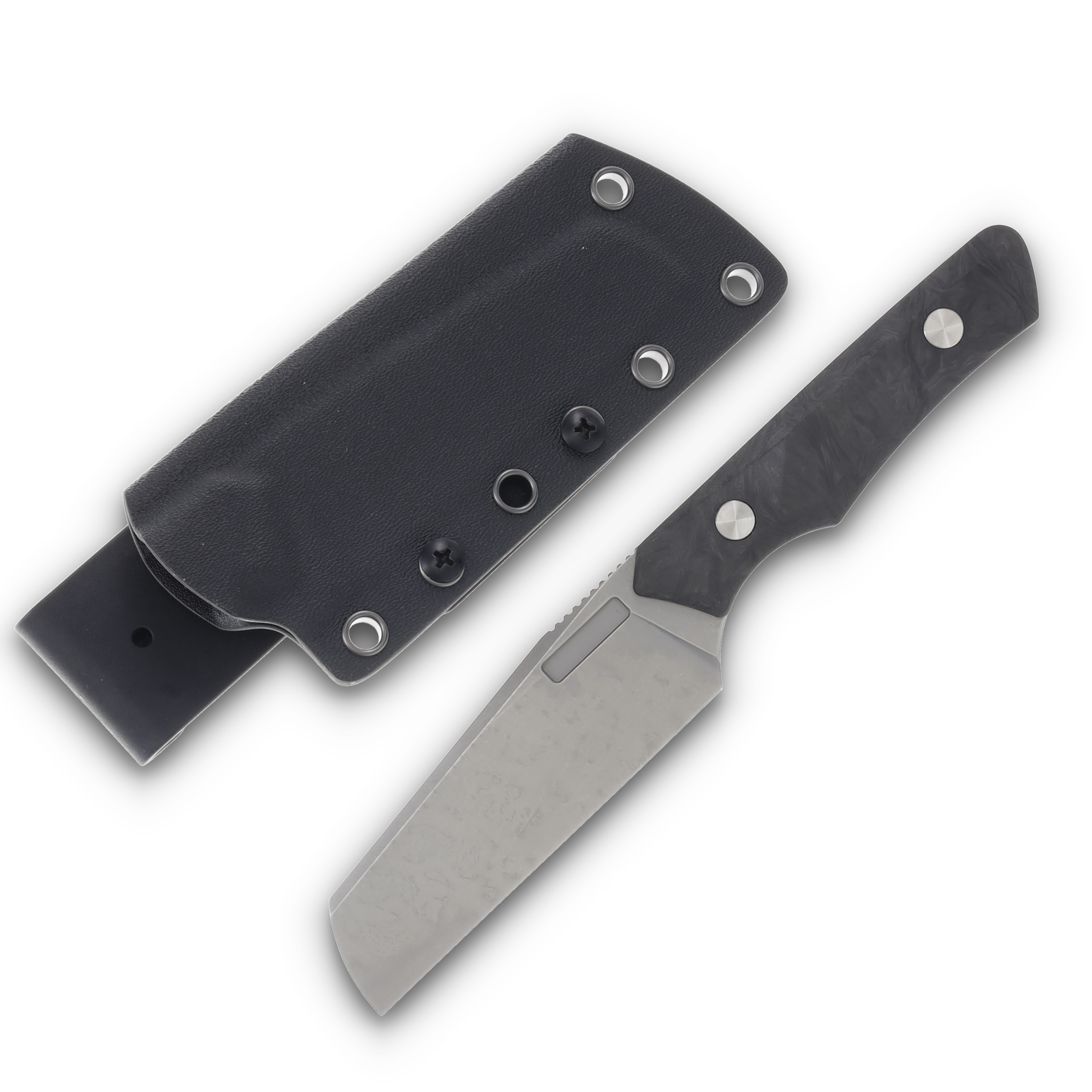 Vero Axon Fixed Blade Knife Stonewash/Marbled Carbon Fiber FBK286F-5 View 1