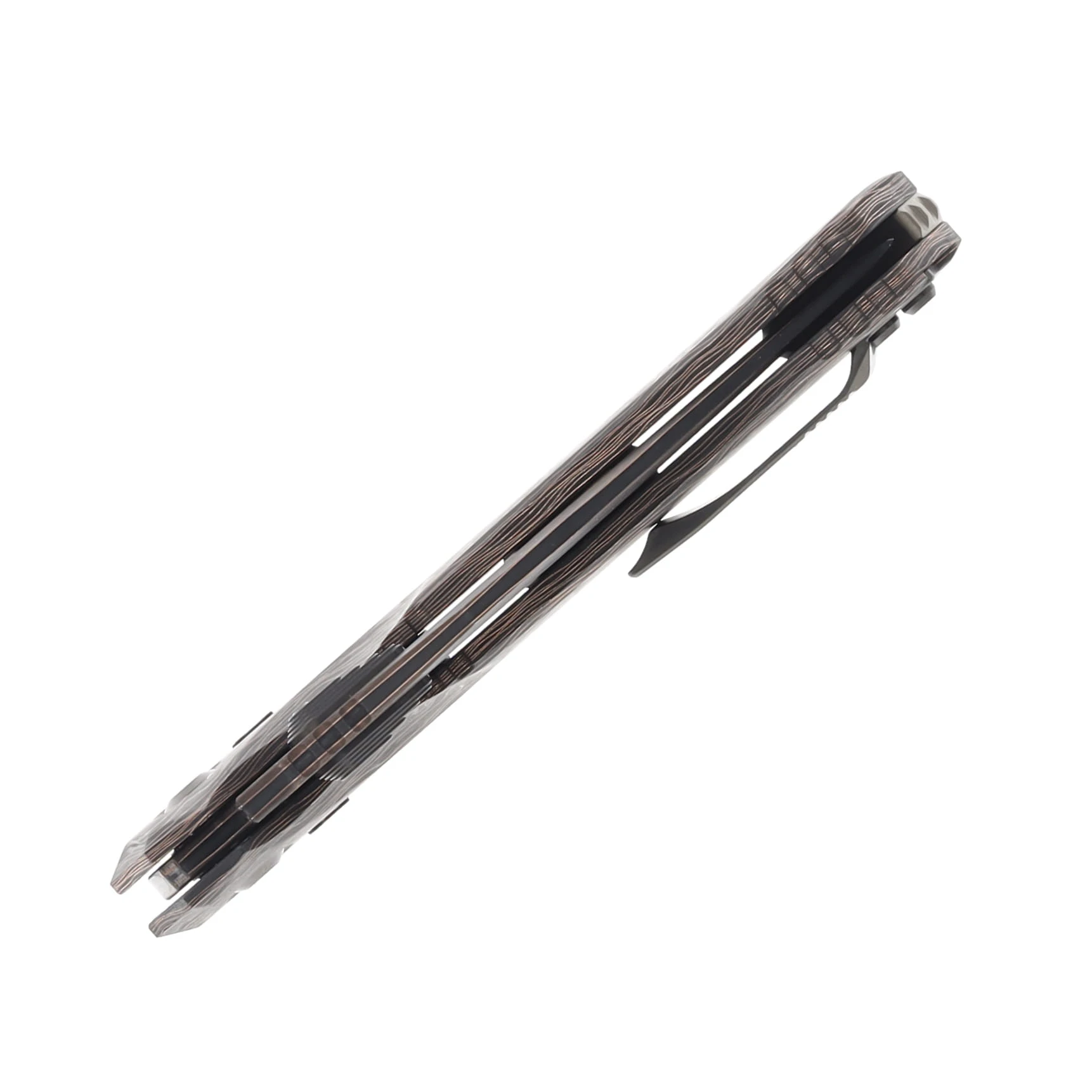 Microtech Amphibian RAM-LOK Coppermai Damascus/LiveWire Carbon Fiber MT137RL16MS7 View 8