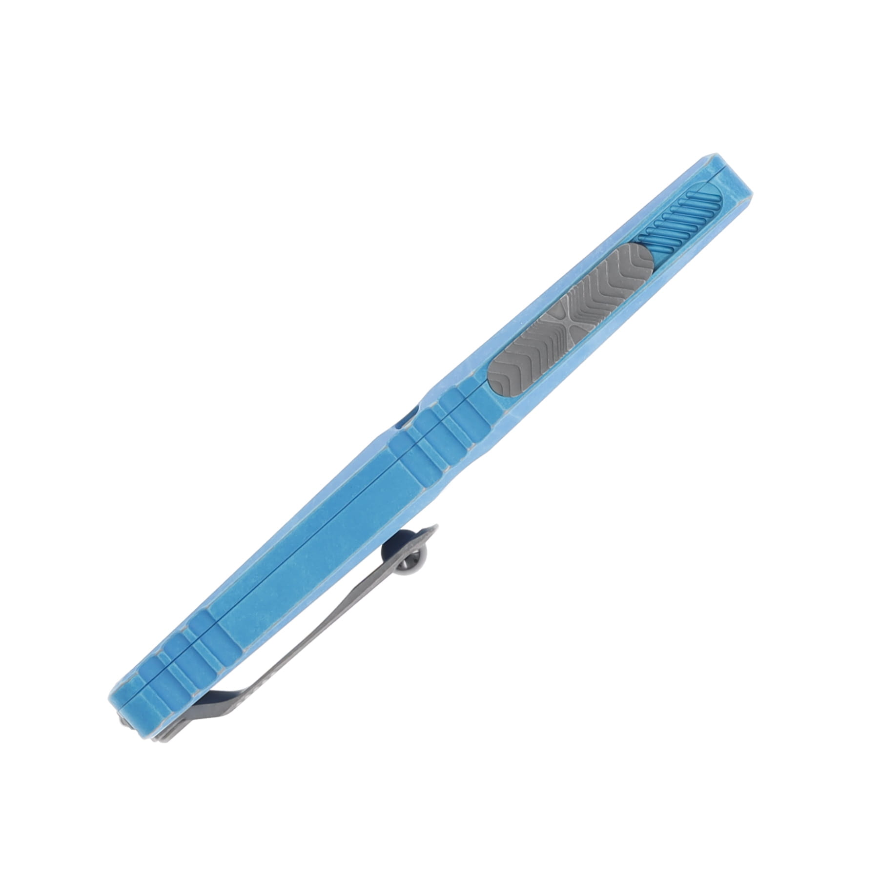 Microtech Knives OTF Combat Troodon Gen III Marbled Blue 4.0in Apoc Drop Point AUMT114310MBL View 6