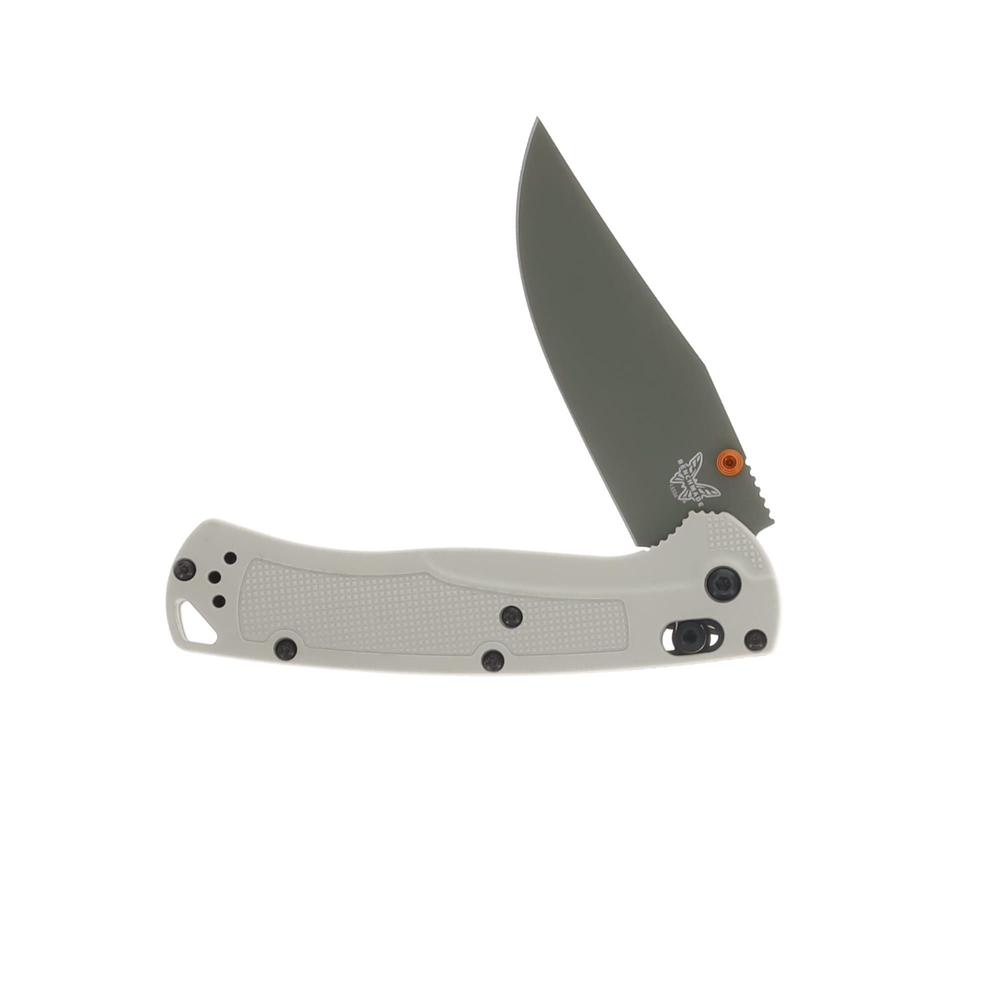 Benchmade Taggedout Folding Knife Tan Grivory Handle Green Elmax 3.5in Blade BM15536GN-01 View 3