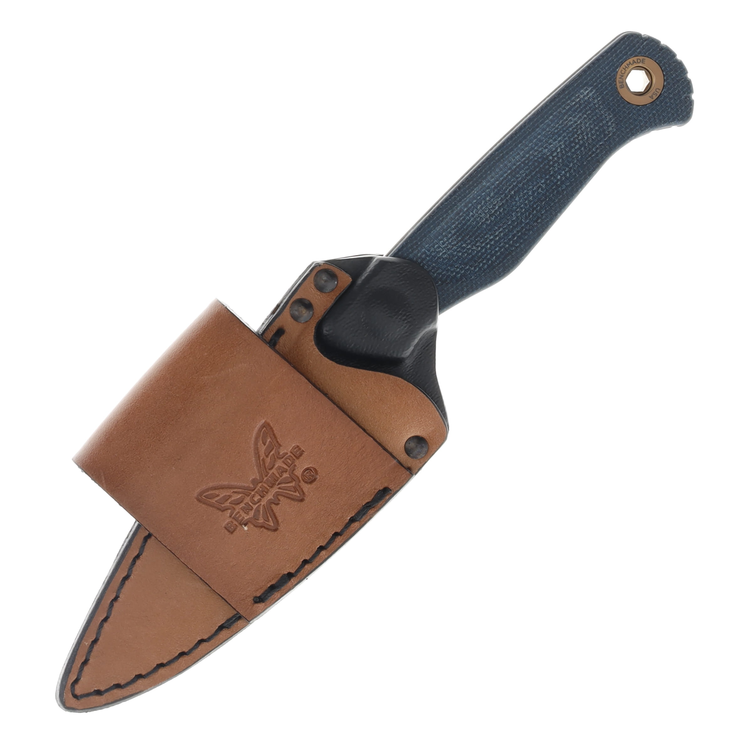 Benchmade Dacian Fixed Blade Denim Micarta 3.54in Stonewash Spear Point BM203-04 View 4