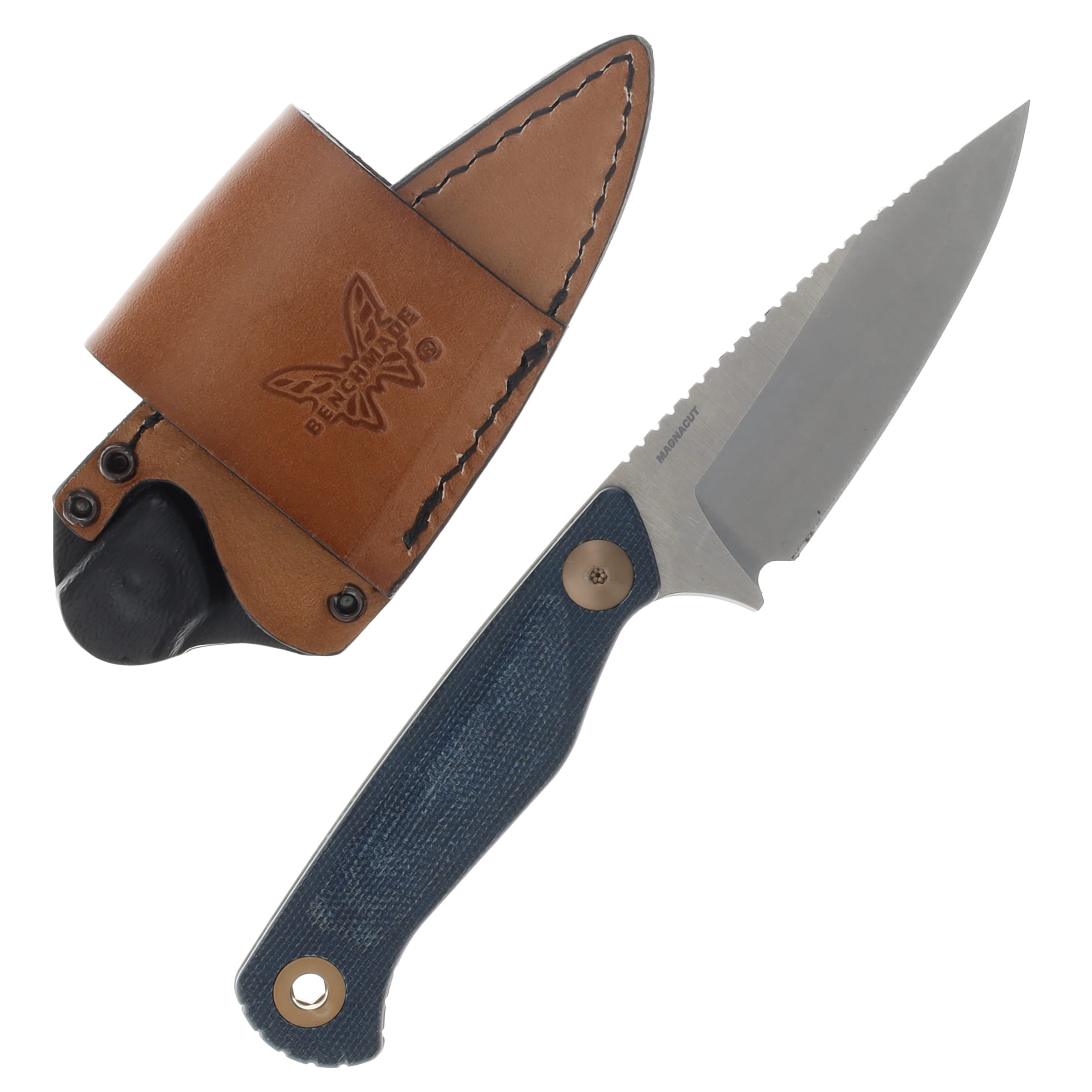 Benchmade Dacian Fixed Blade Denim Micarta 3.54in Stonewash Spear Point BM203-04 View 2