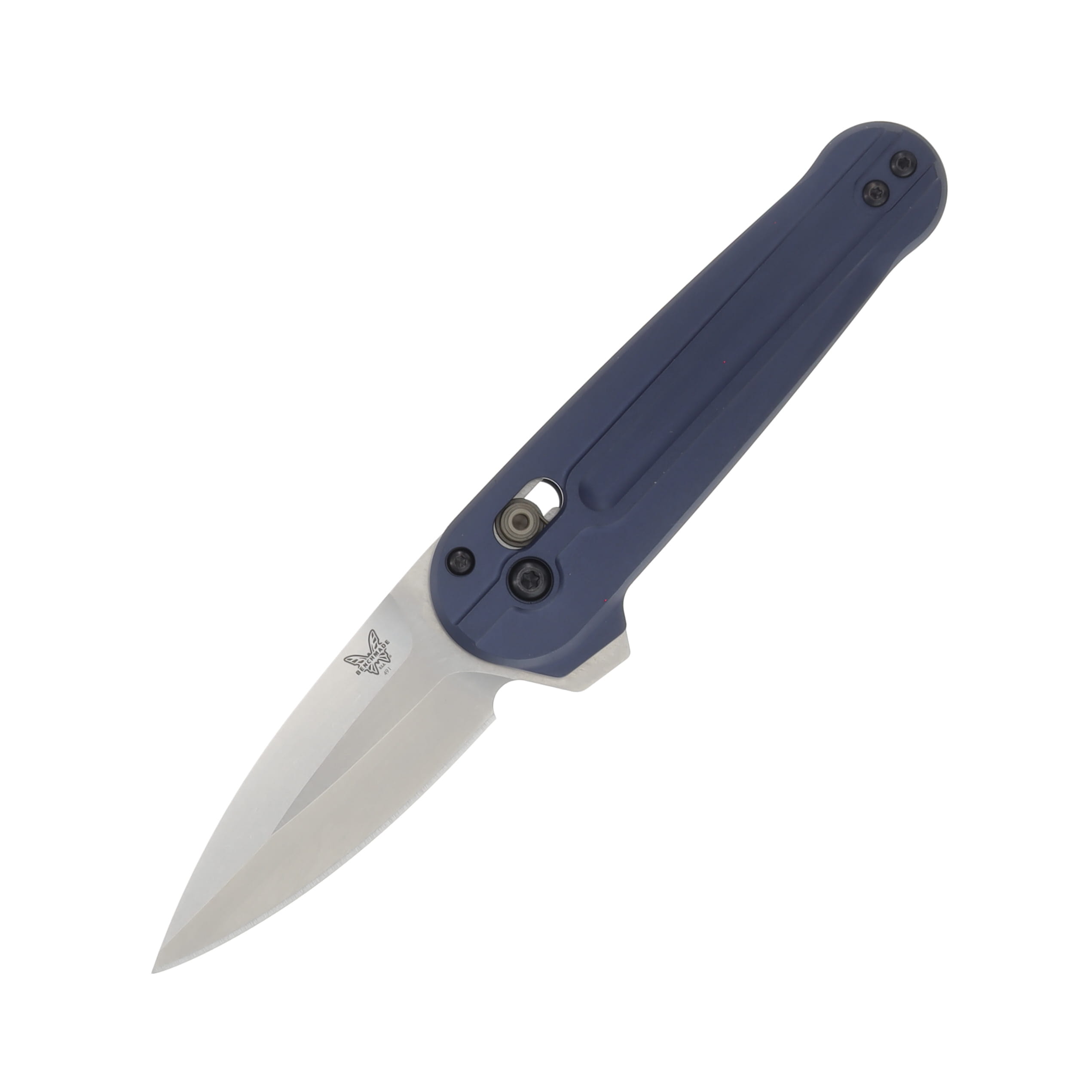 Benchmade Lowden Folding Knife Blue Aluminum 2.79in Cerakote Spear Point BM491 View 1