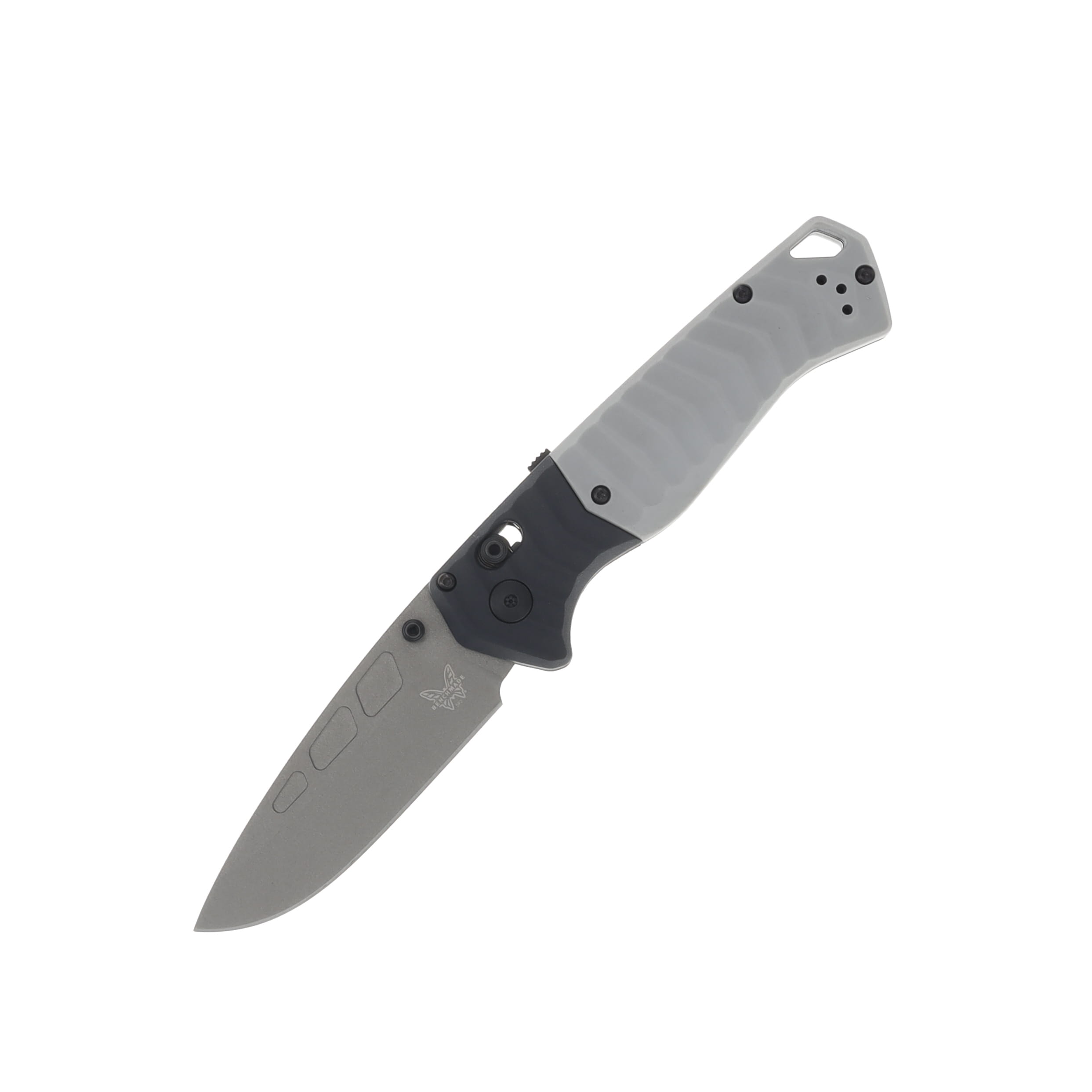 Benchmade PSK Folding Knife Tempest Gray-Storm Gray Grivory Handle Elmax 3.44Inch Blade BM593GY-02 View 1
