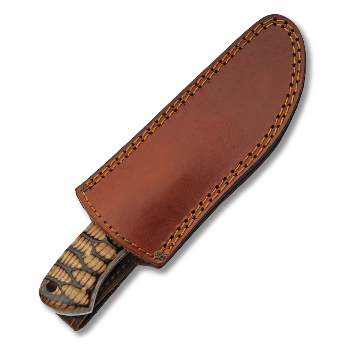Szco Grooved Wood Fixed Blade Brown – Black 4in Plain Satin Drop Point 203535 View 3