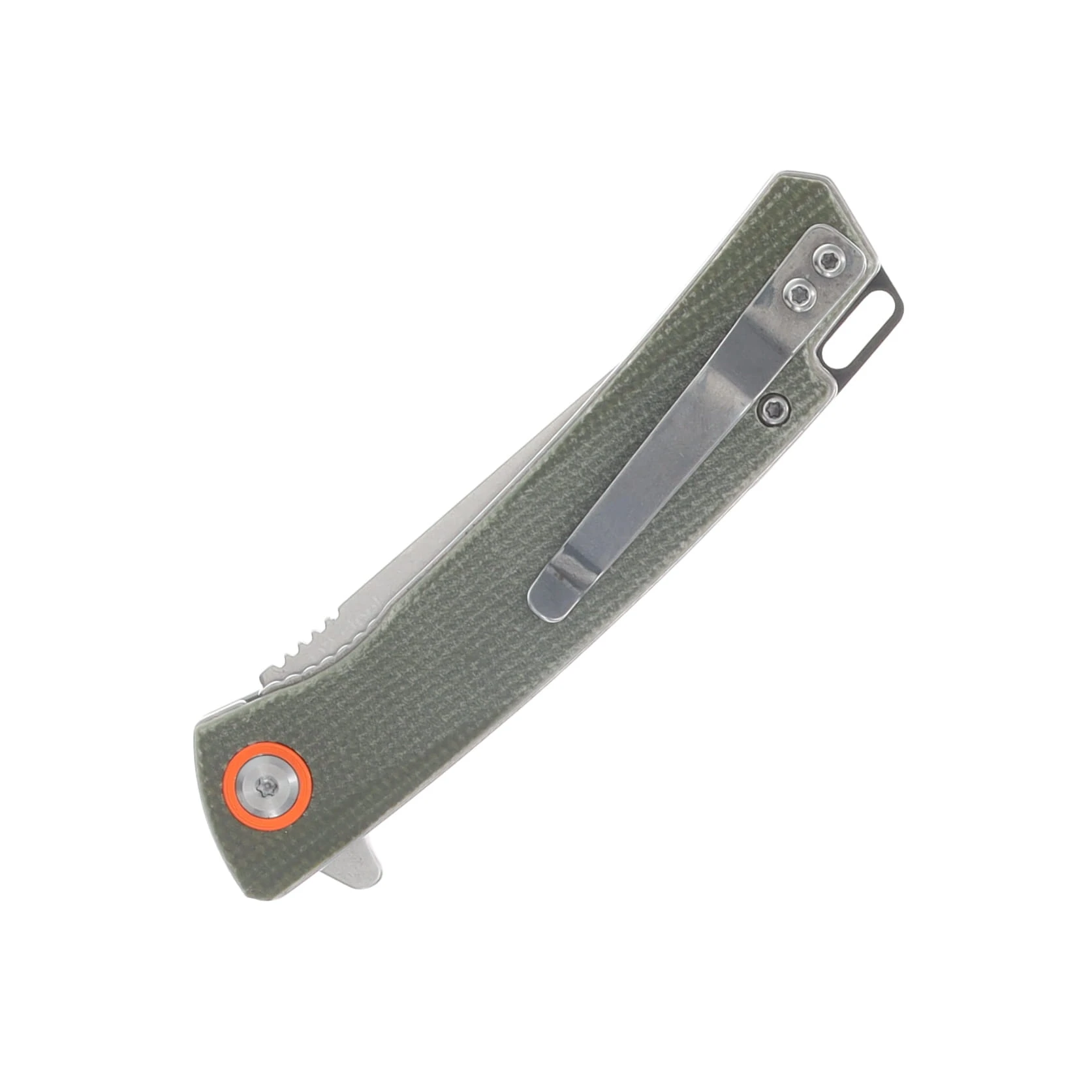 Szco 4 Inch Green Micarta Folding Knife 3in Plain Satin Drop Point Blade RUC4010GN View 4