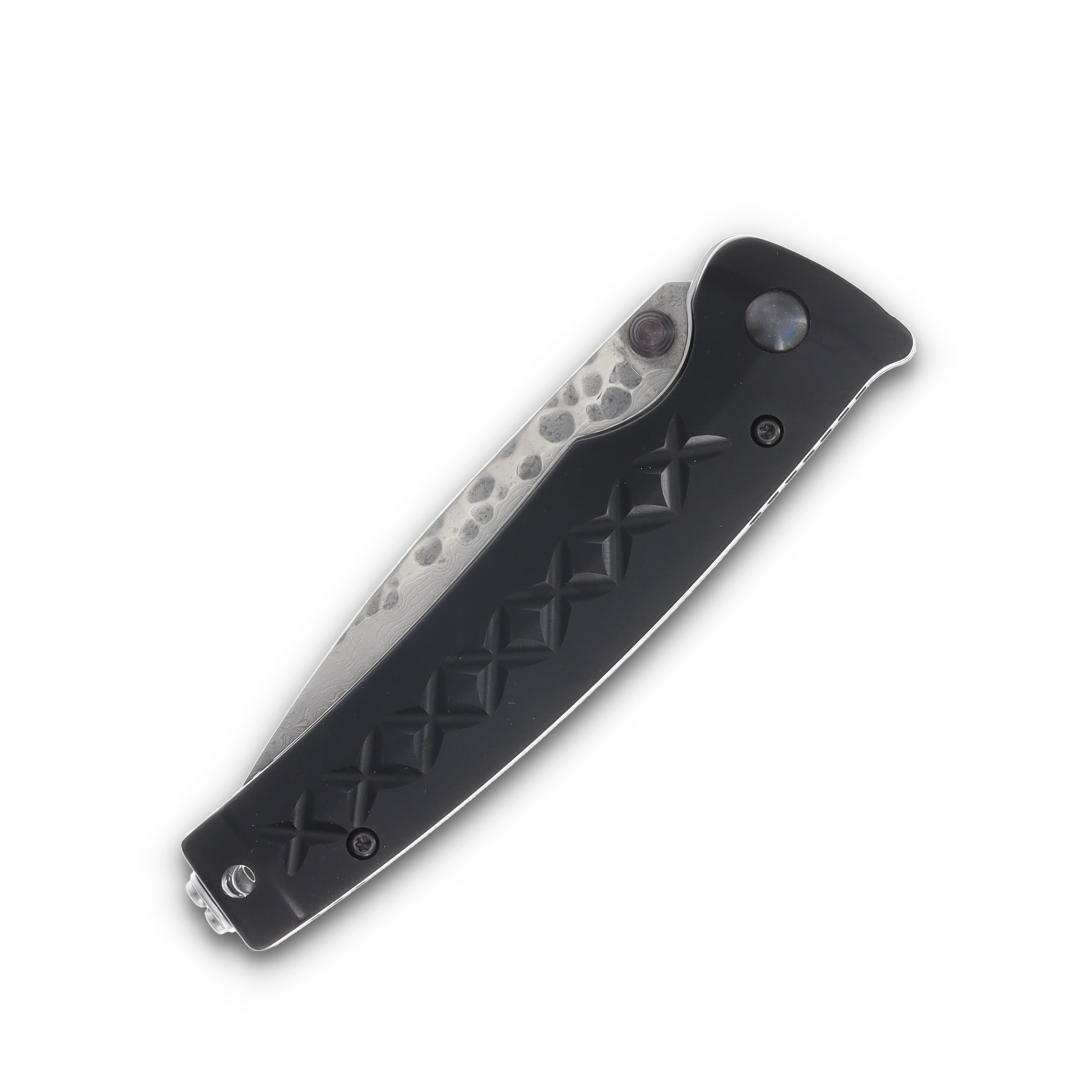 Mcusta MC-16 Fusion Tsuchi Damascus Folding Knife Black Aluminum MC-161D View 3