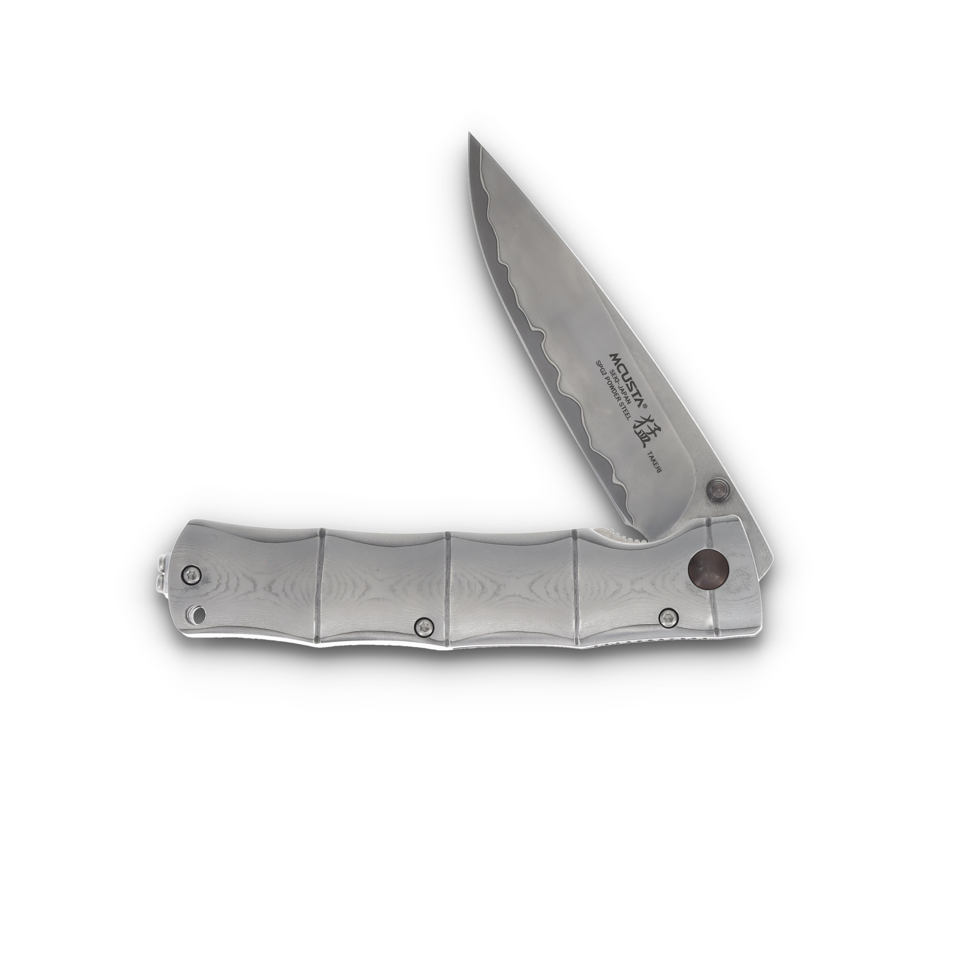 Mcusta MC-20 SHINRA Maxima SPG2 Folding Knife Damascus Handle MC-202G View 2