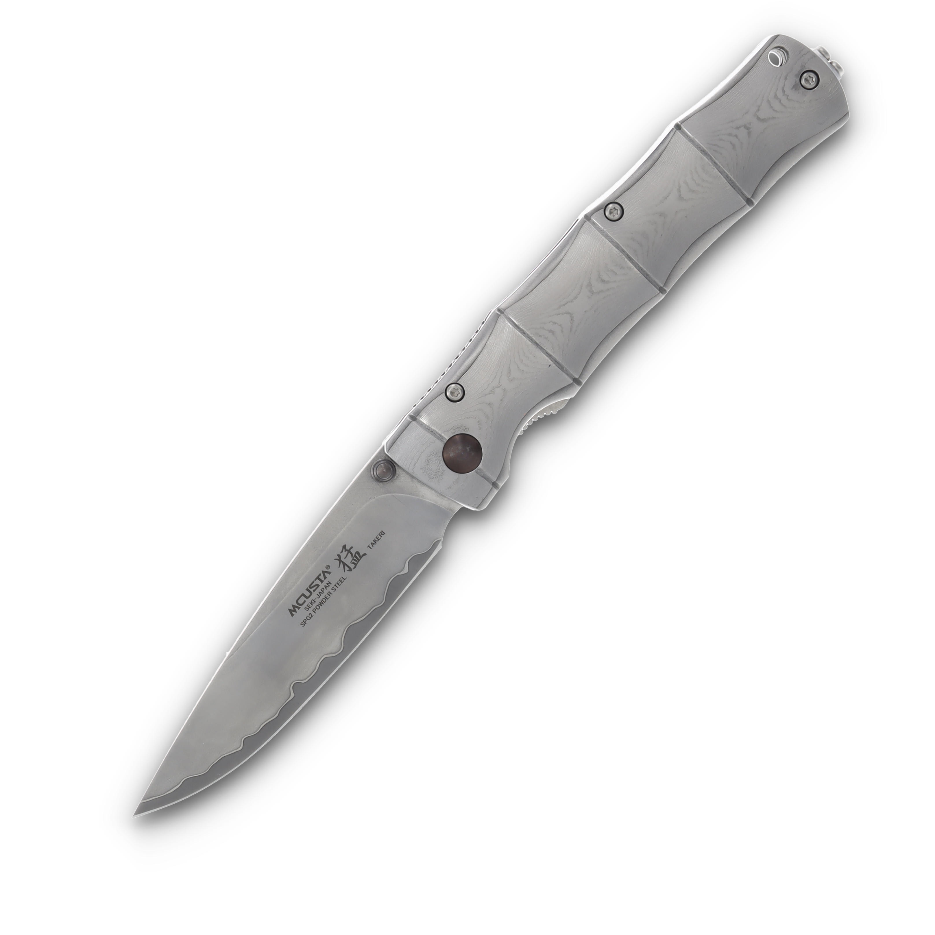 Mcusta MC-20 SHINRA Maxima SPG2 Folding Knife Damascus Handle MC-202G View 1