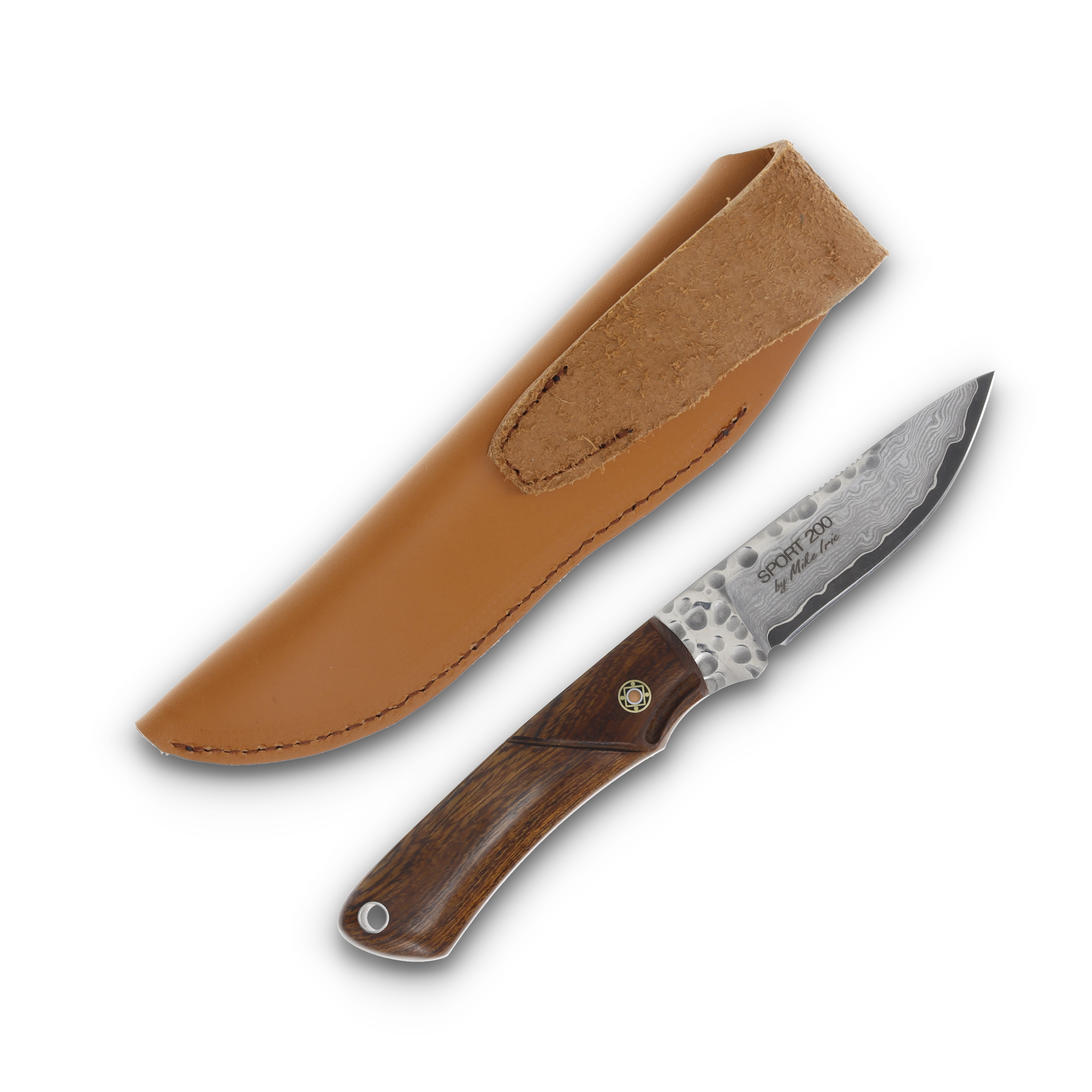 Mcusta MC-23 Mike Irie Sports Damascus Fixed Blade Knife Ironwood MC-232DI View 2