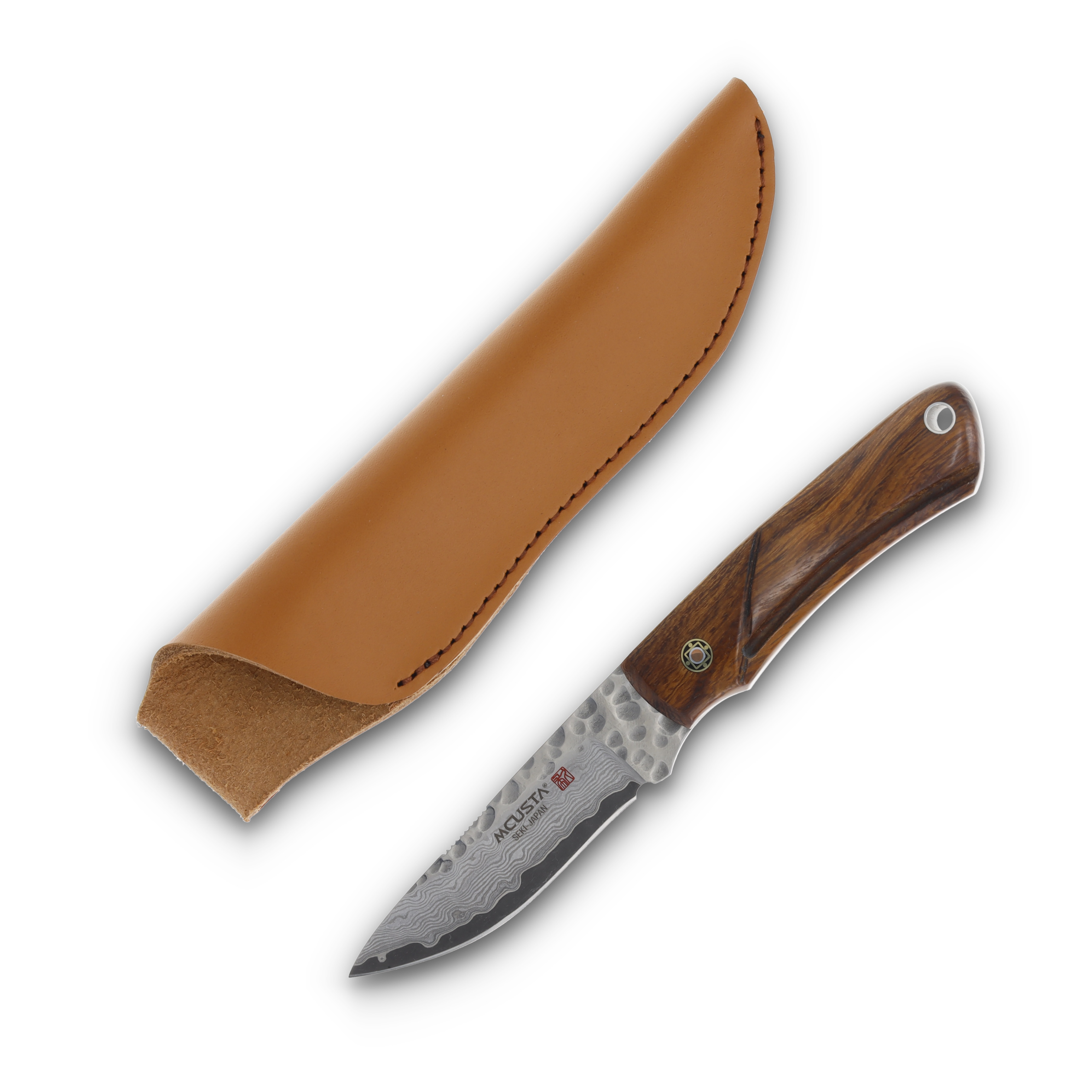Mcusta MC-23 Mike Irie Sports Damascus Fixed Blade Knife Ironwood MC-232DI View 1