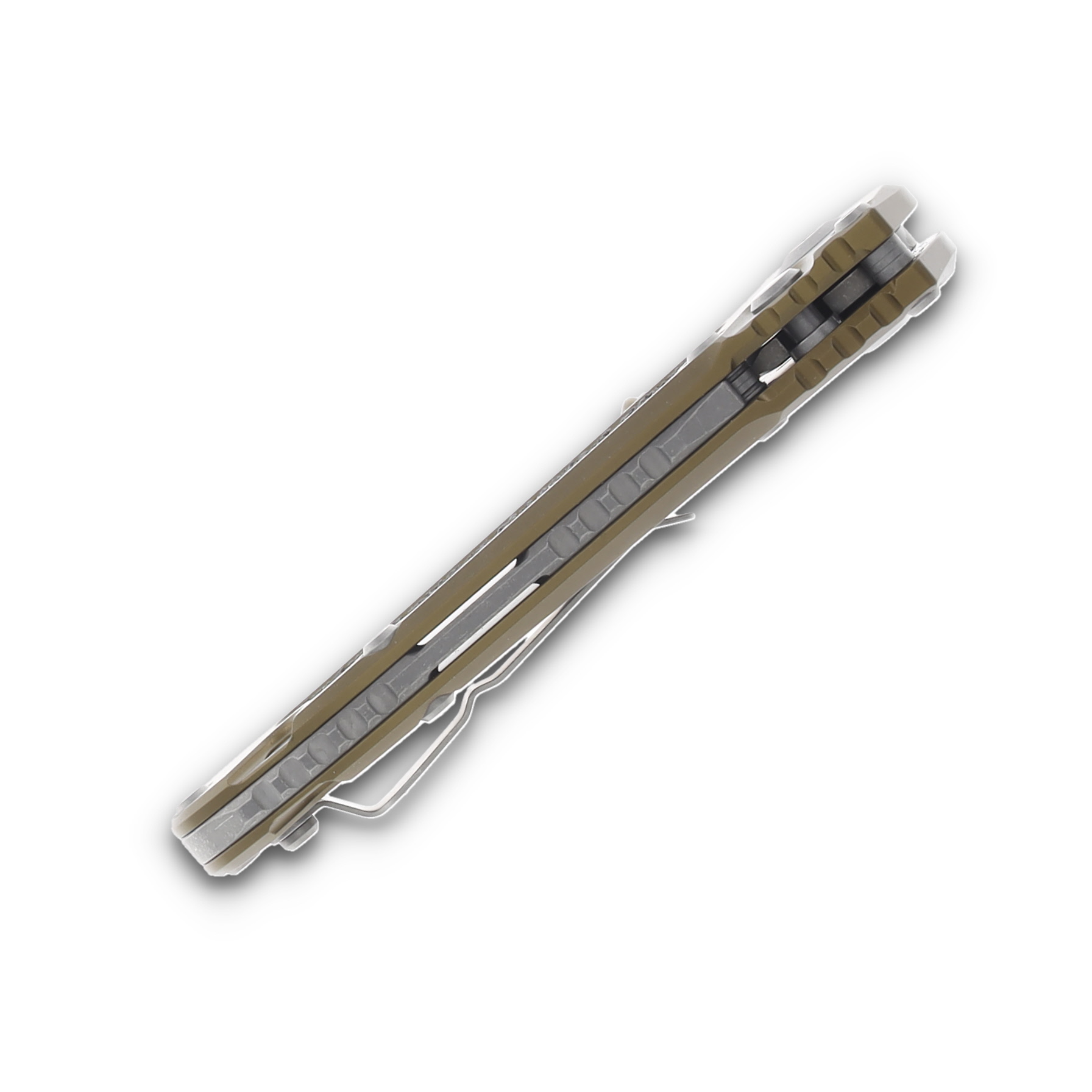 Microtech Knives LUDT Gen III AUTO OD Green 3.5in Apoc Drop Point Part Serr AUMT113511APOD View 5