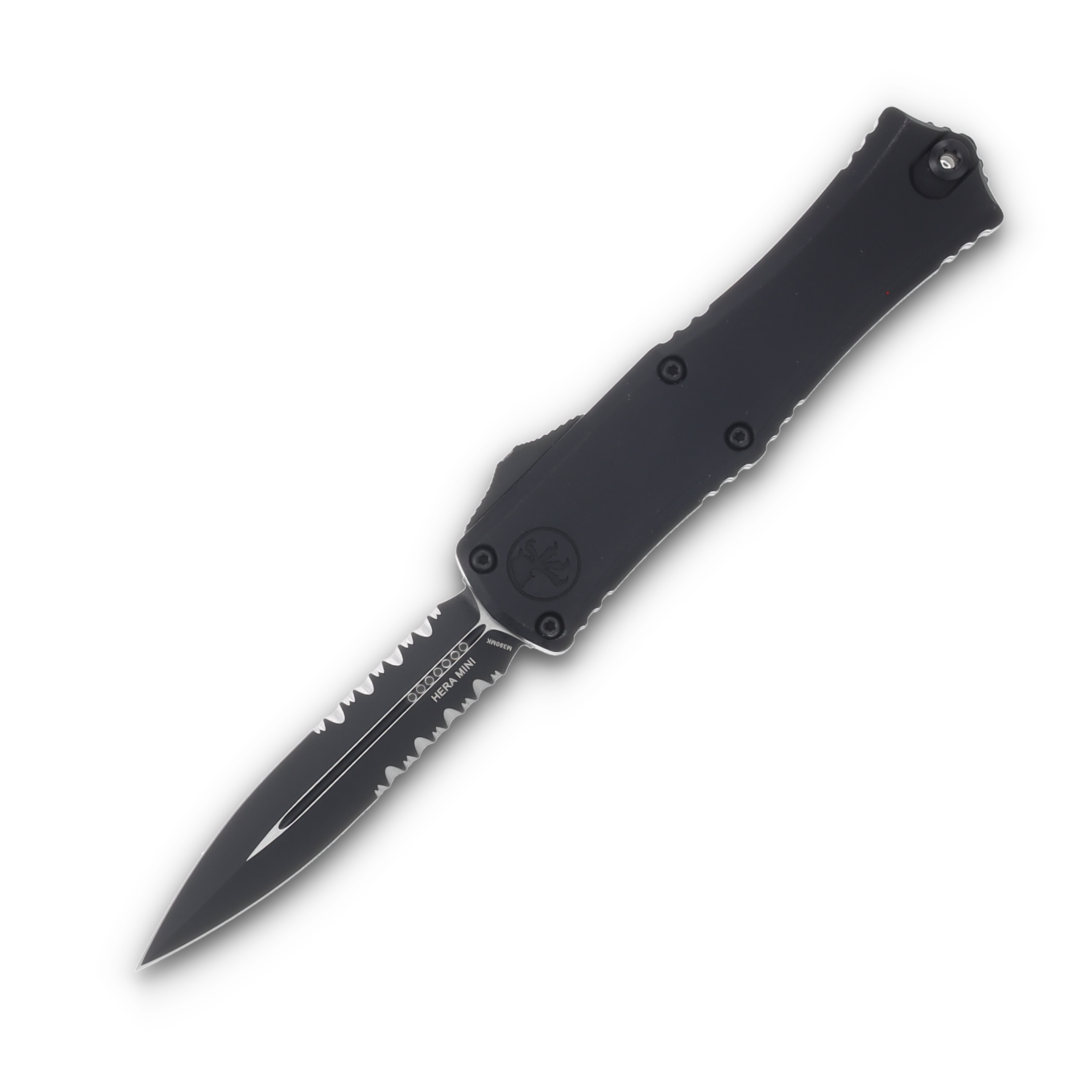 Microtech Hera II Mini OTF Auto Knife Tactical Black 3in Part Serr D/E Dagger Blade AUMT1702M2T View 1