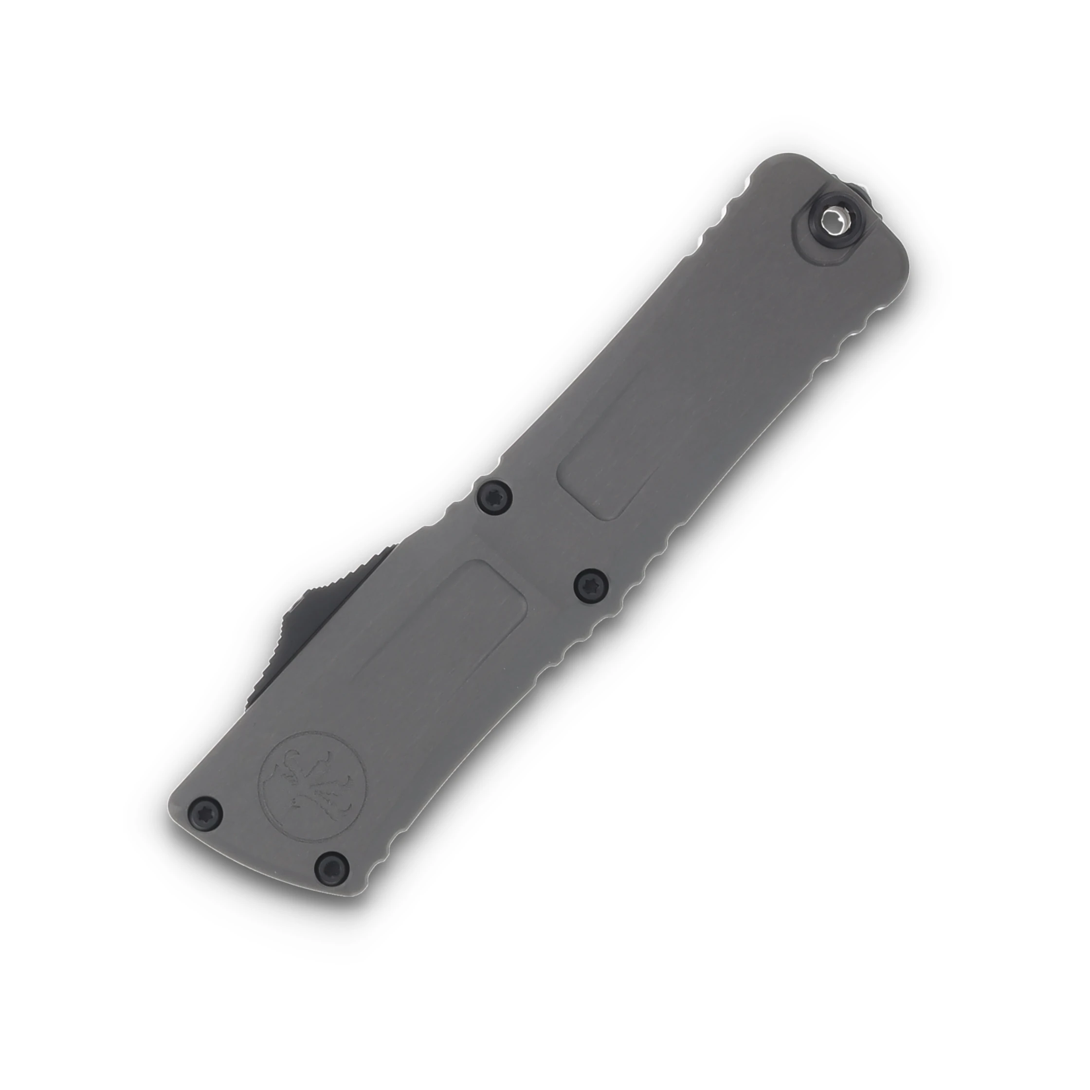 Microtech Knives OTF Combat Troodon Gen III Natural Clear 4.0in Black Full Serr Tanto AUMT11443NC View 3