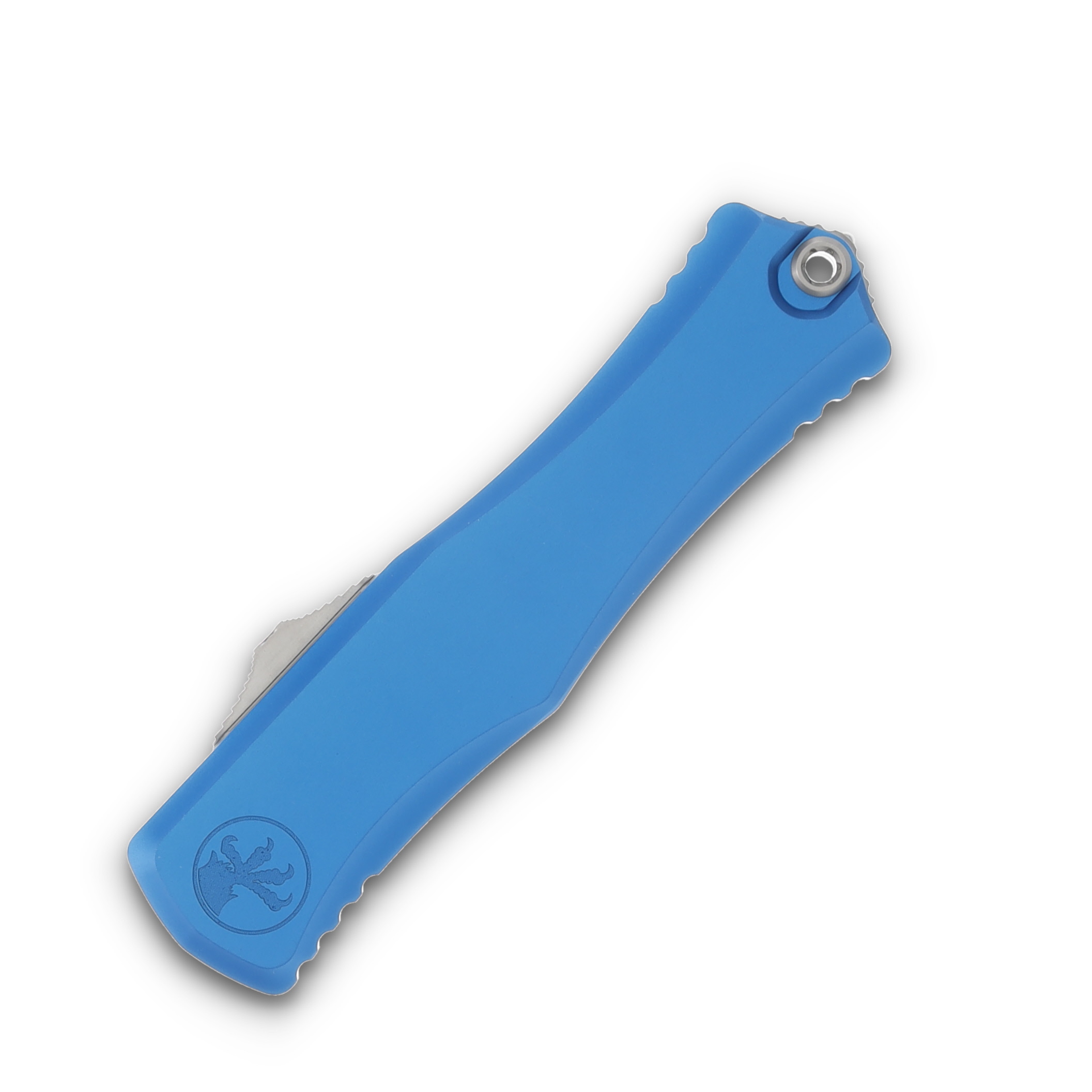 Microtech Hera II OTF Auto Knife Blue 4in Stonewash Recurve Blade AUMT170510BL View 3