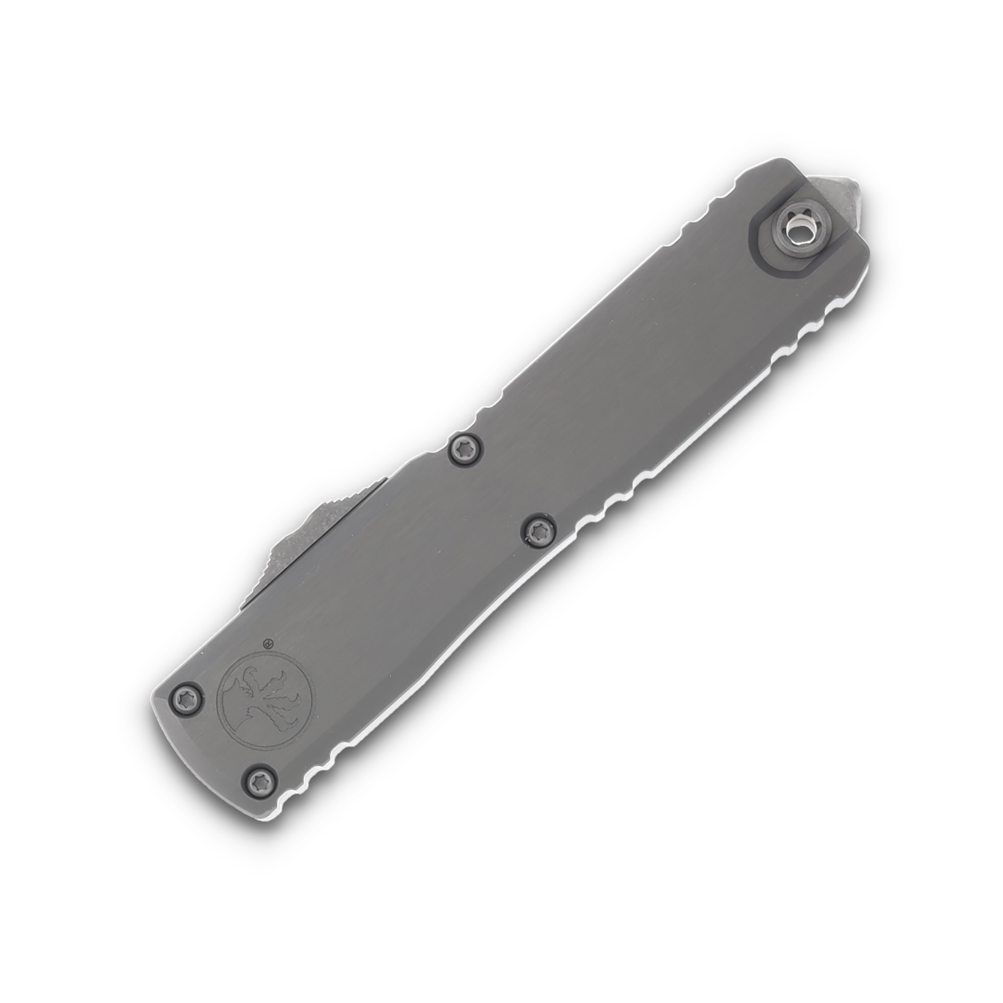 Microtech Ultratech GEN III ZBP OTF Natural 3.55in Part Serr Apoc Drop Point AUMT112111APNC View 3