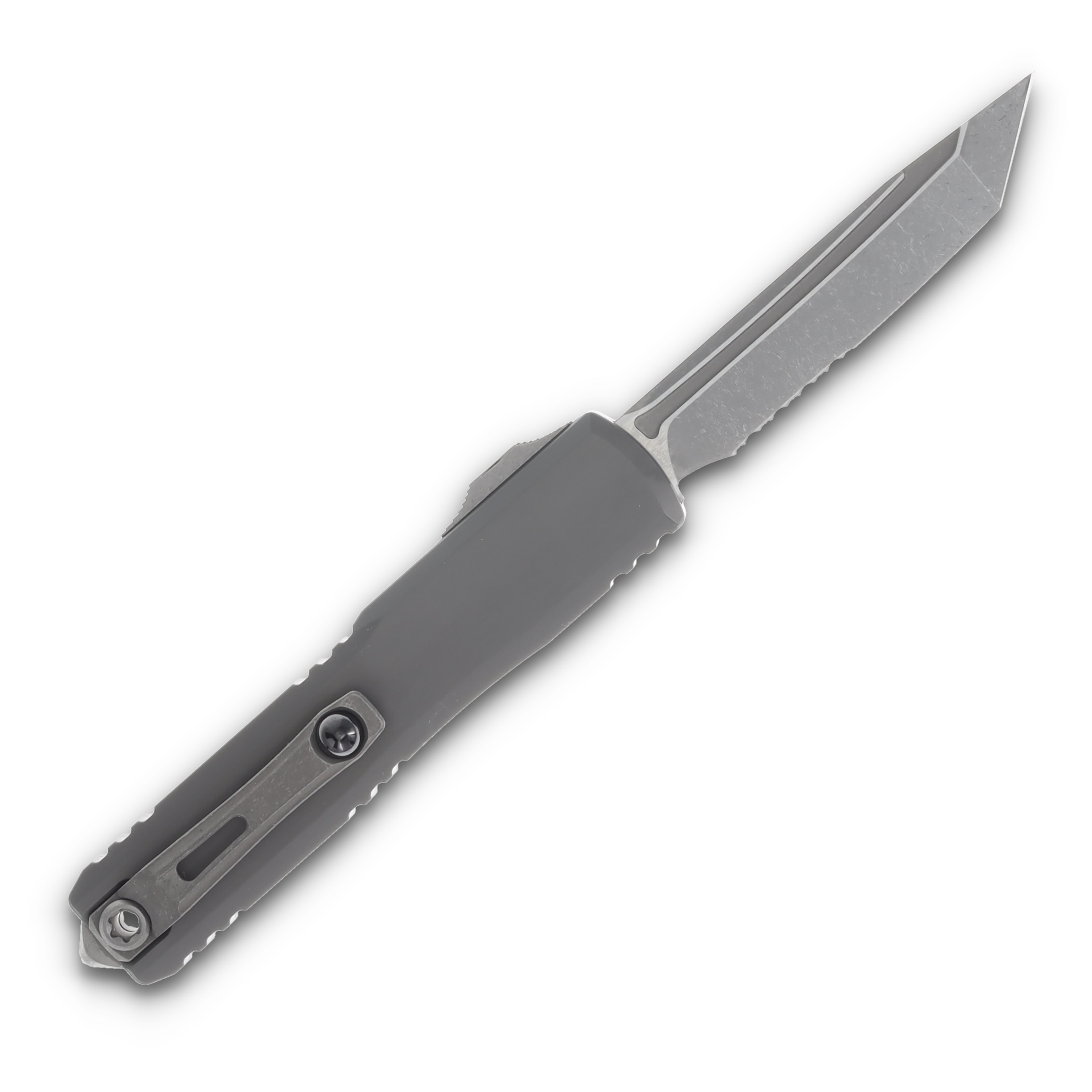 Microtech Ultratech GEN III ZBP OTF Natural 3.55in Part Serr Apoc Tanto AUMT112311APNC View 2