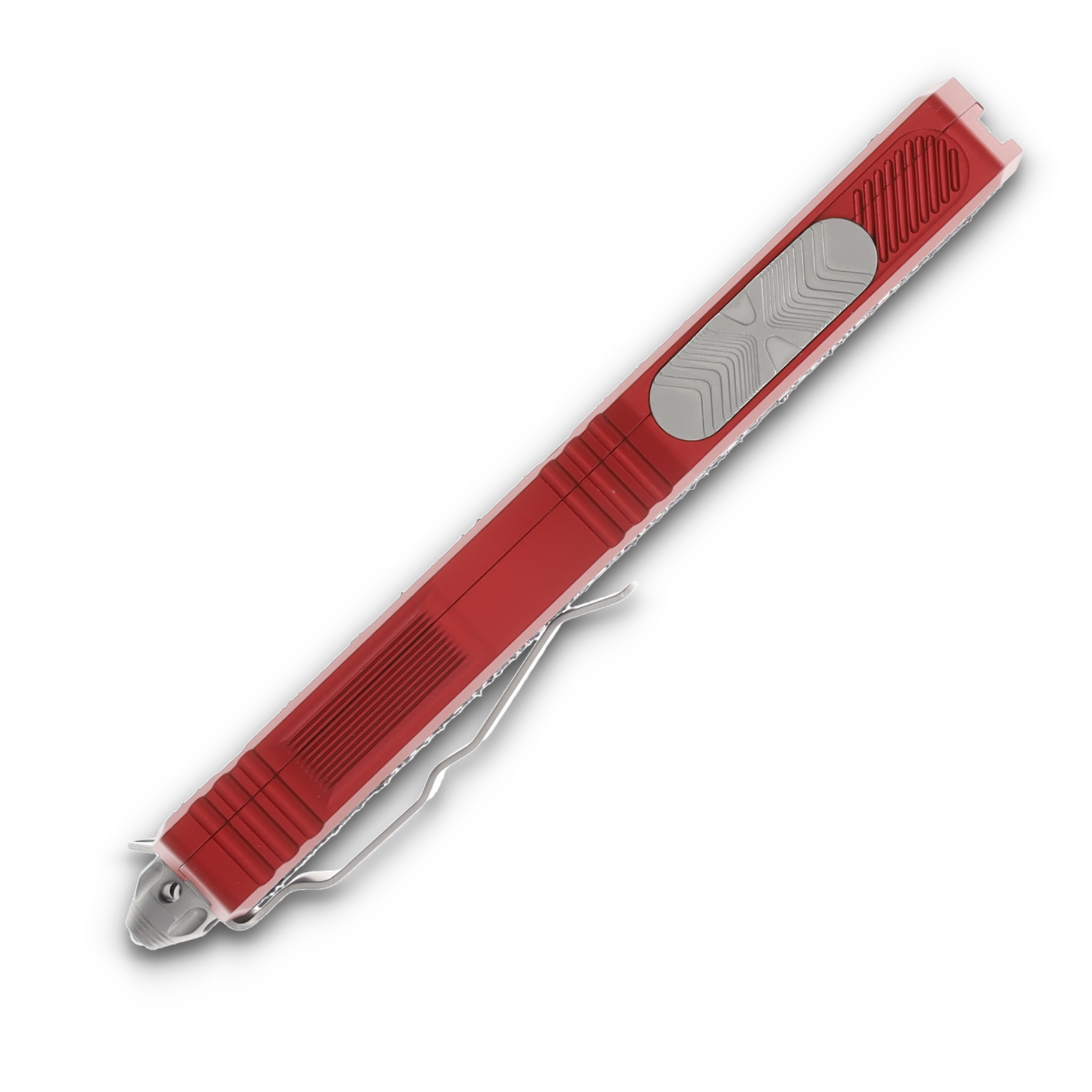 Microtech Scarab II Gen III D/E Auto OTF Knife Red 3.9in Part Serr Stonewash Dagger AUMT128011RD View 5