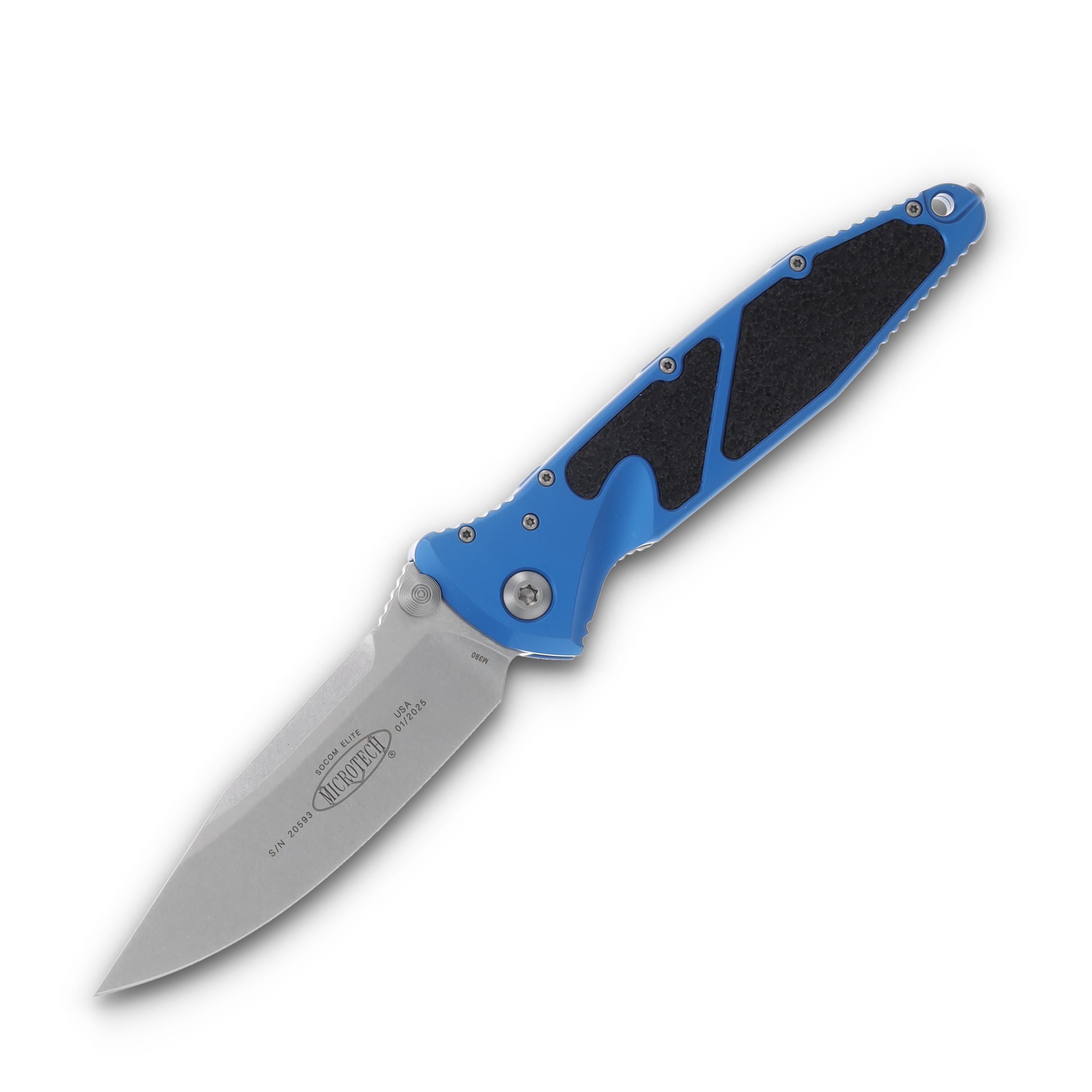 Microtech Socom Elite Folding Knife Blue 4.0in Stonewash Clip Point MT16010BL View 1