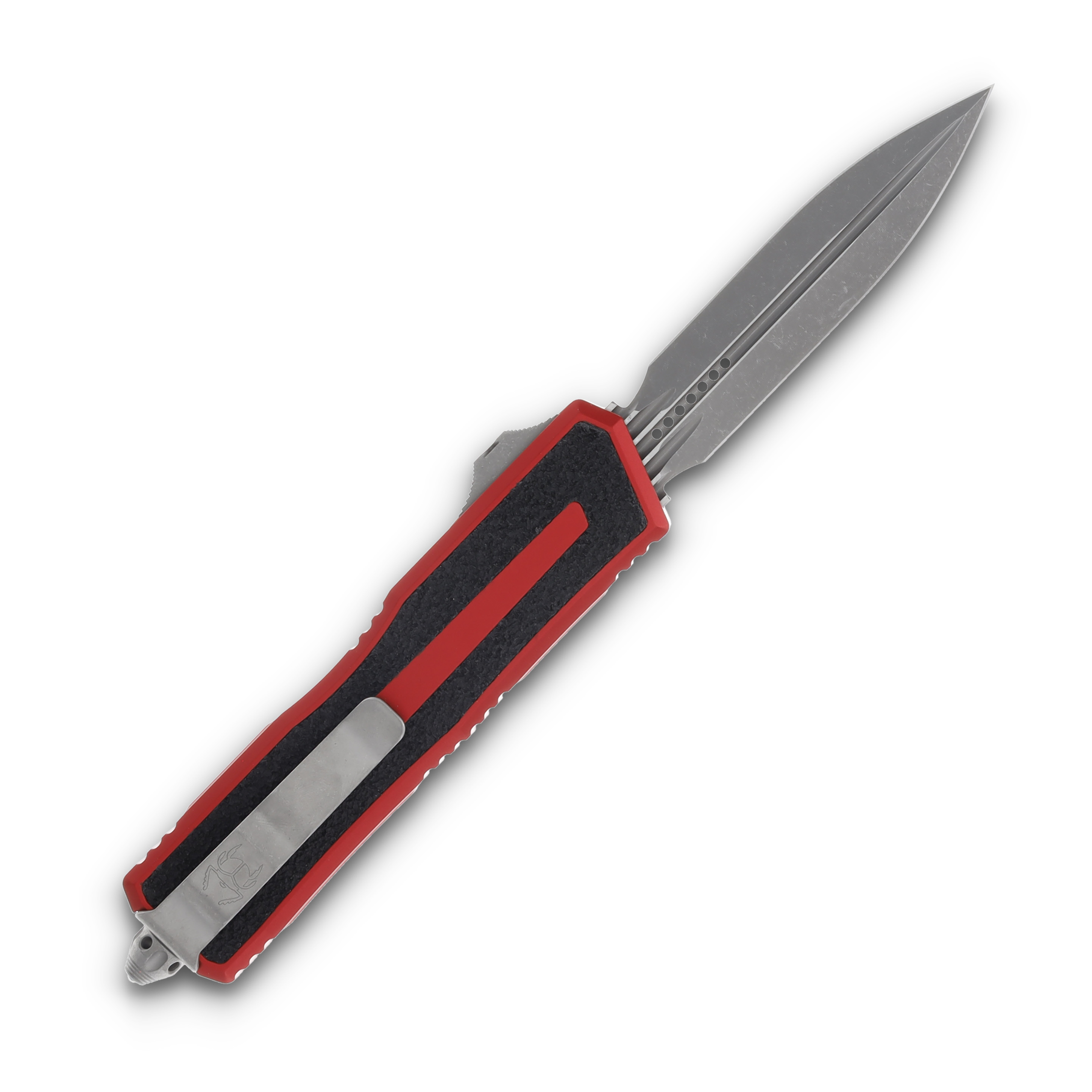 Microtech Scarab II Gen III D/E Auto OTF Knife Red 3.9in Apocalyptic Dagger AUMT128010APRD View 2
