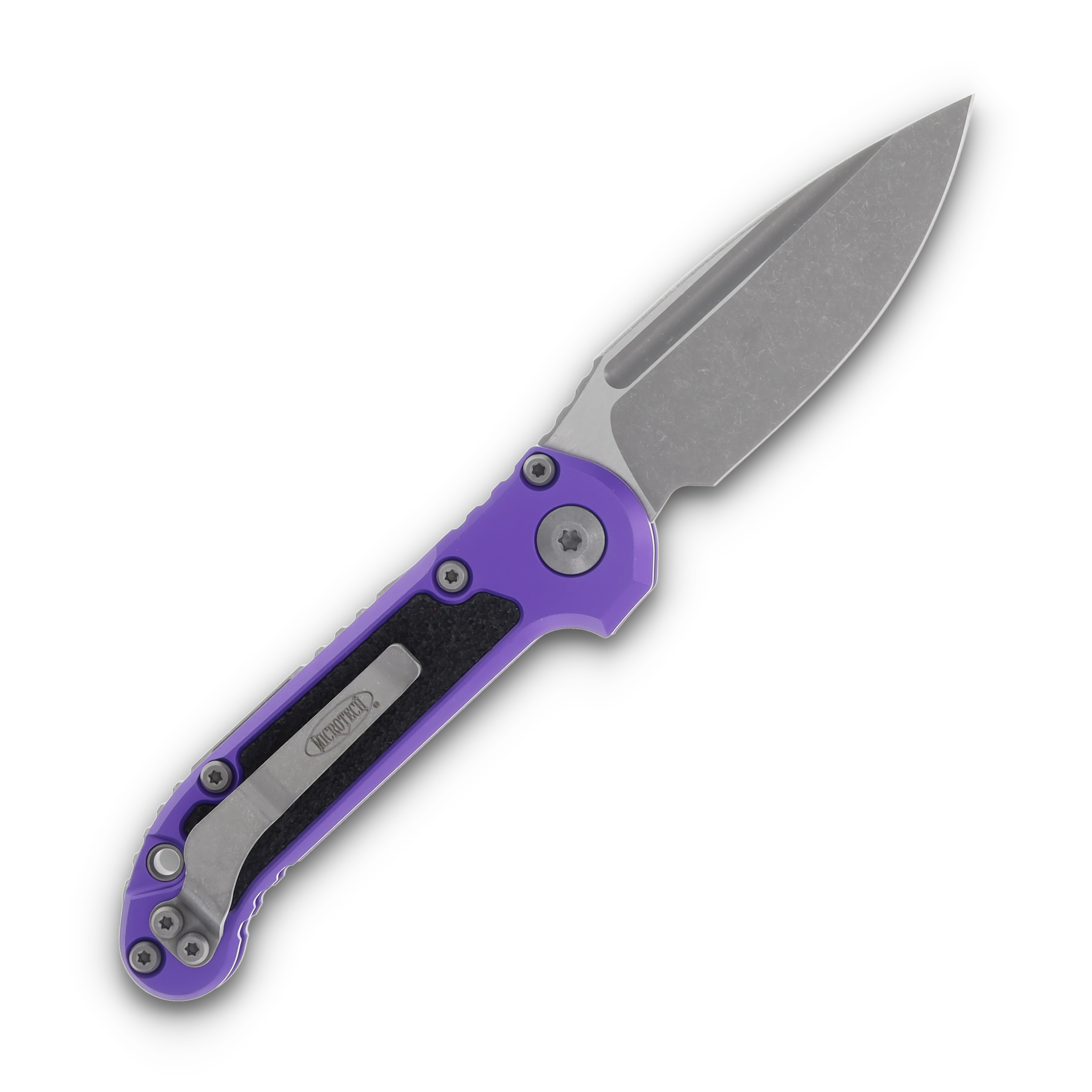 Microtech LUDT Gen III AUTO Purple Folding Knife 3.5in Apocalyptic Drop Point AUMT113510APPU View 2