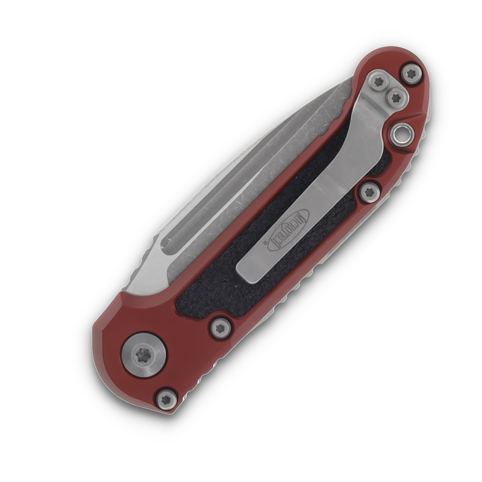Microtech LUDT Gen III AUTO Merlot Folding Knife 3.5in Apocalyptic Part Serr Drop Point AUMT113511APMR View 4