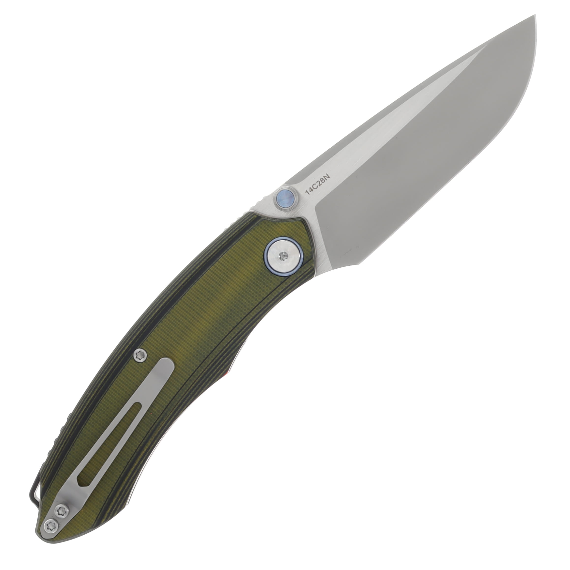 Remette Wild Species Tactical Folding Knife Green G10 3.55in Drop Point Blade GC103 View 2