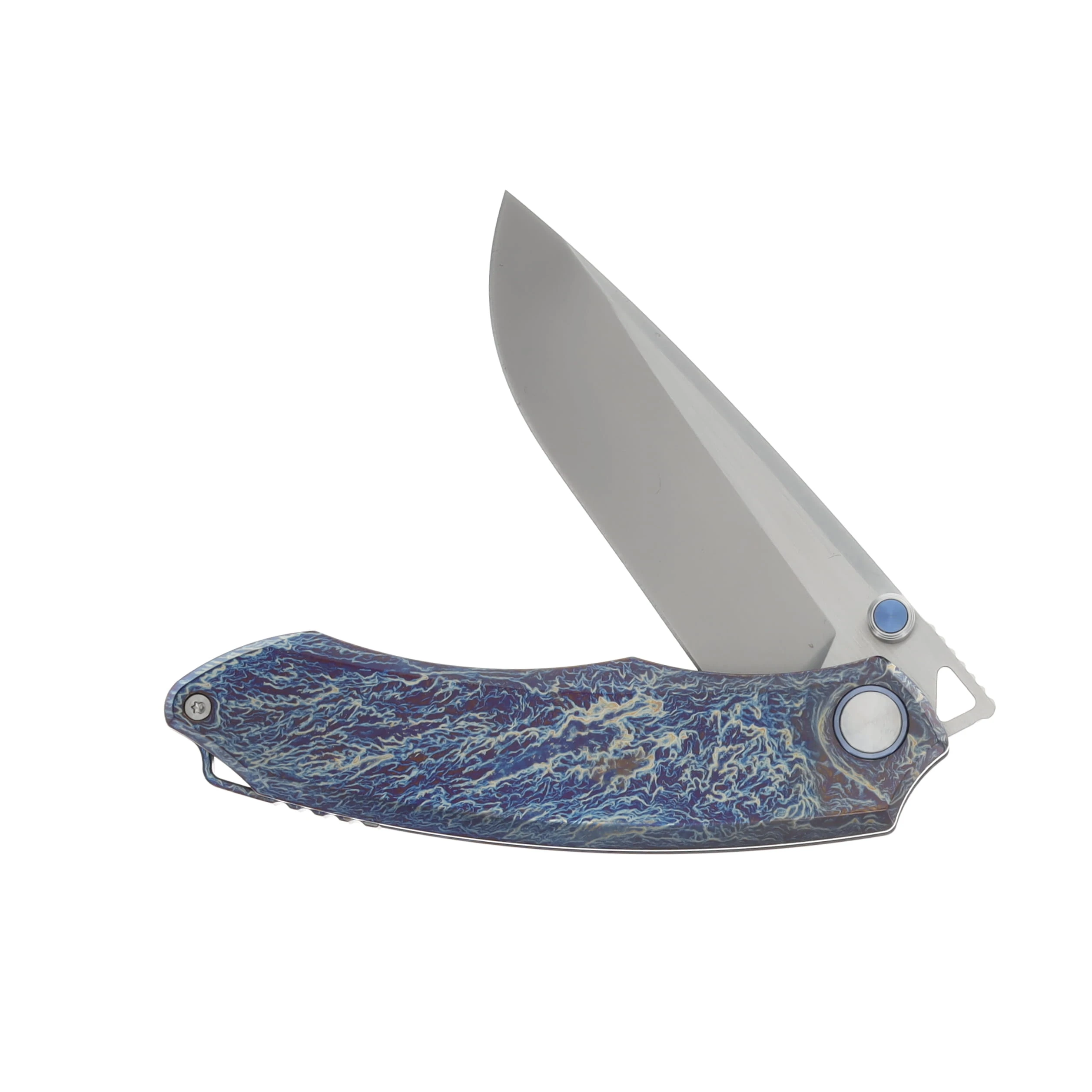 Remette Knives Wild Species Dark Blue Textured Titanium WD108-B View 3