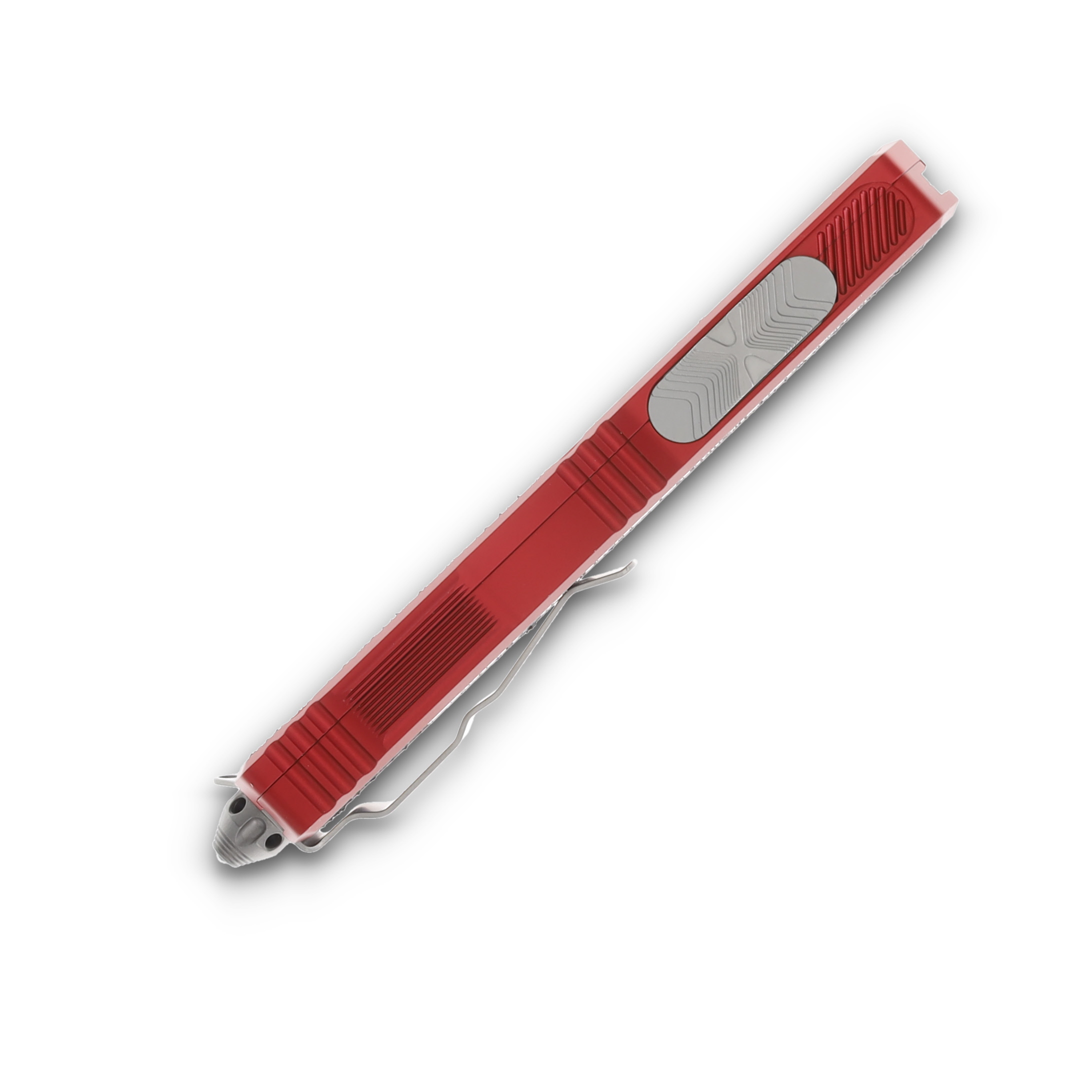 Microtech Scarab II Gen III D/E Auto OTF Knife Red 3.9in Stonewash Dagger AUMT128010RD View 5