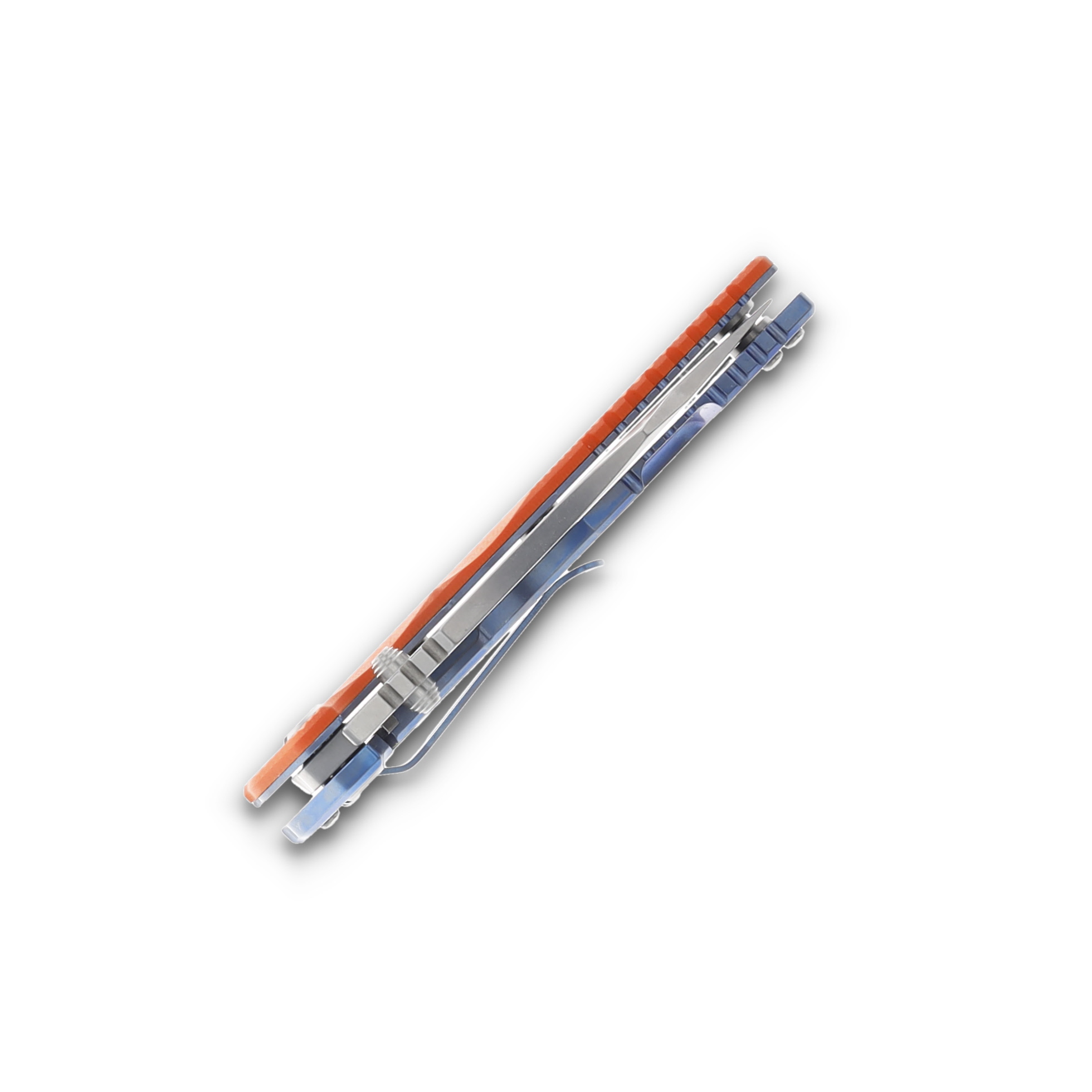 Hinderer 3.5 Eklipse Blue - Orange 3.5 Inch Plain Stonewash Slicer KEK35SLHOTWSWBLOR View 7
