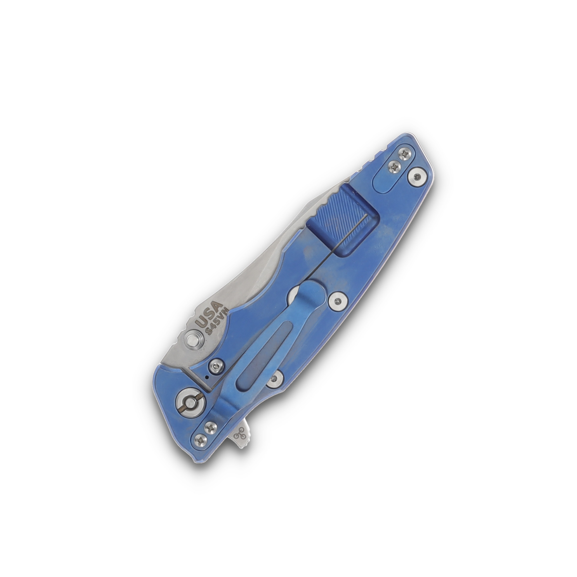 Hinderer 3.5 Eklipse Blue - Orange 3.5 Inch Plain Stonewash Slicer KEK35SLHOTWSWBLOR View 6