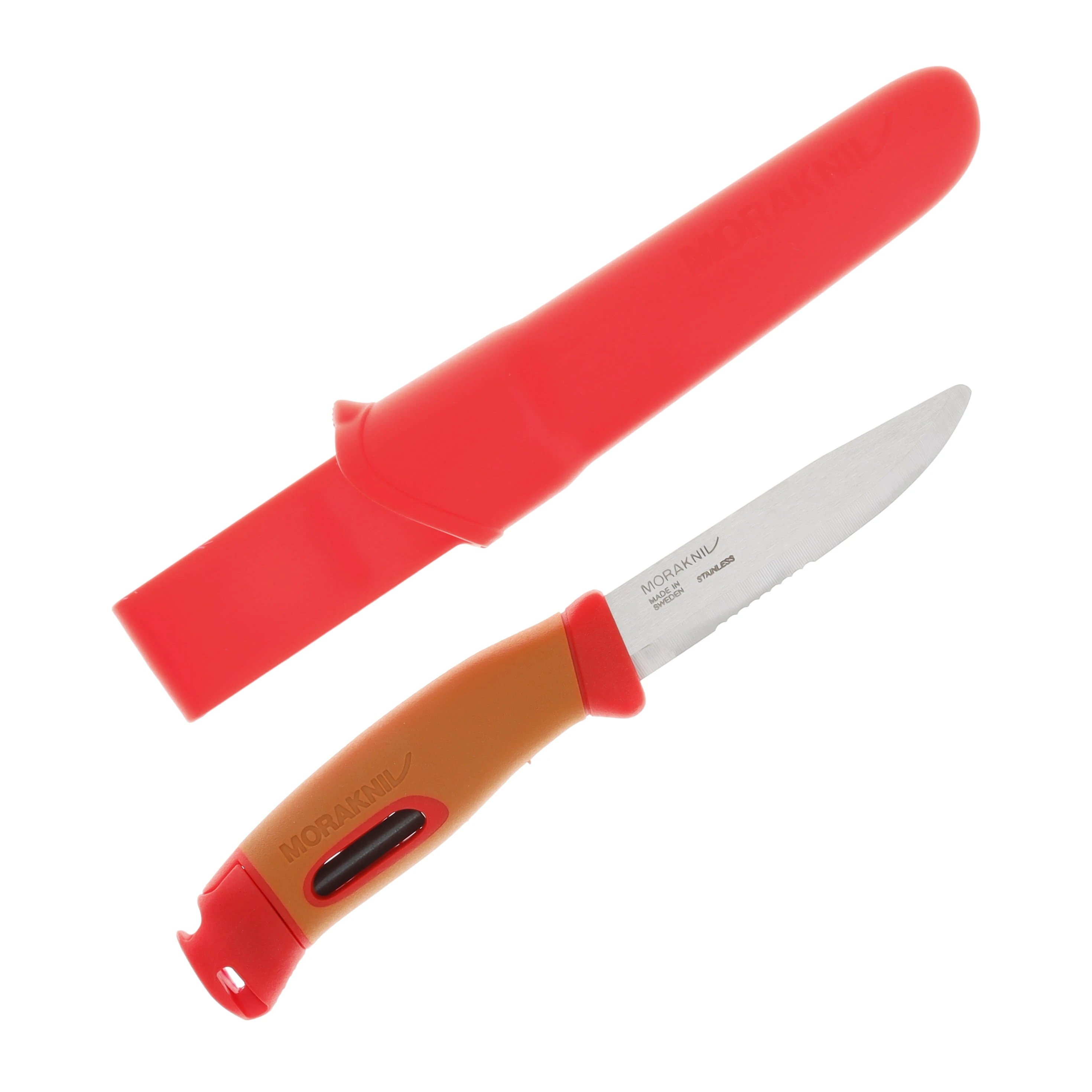 Morakniv Companion Spark Emergency Red-Orange Knife 4.0in Part Serrated Blade M-14478 View 2