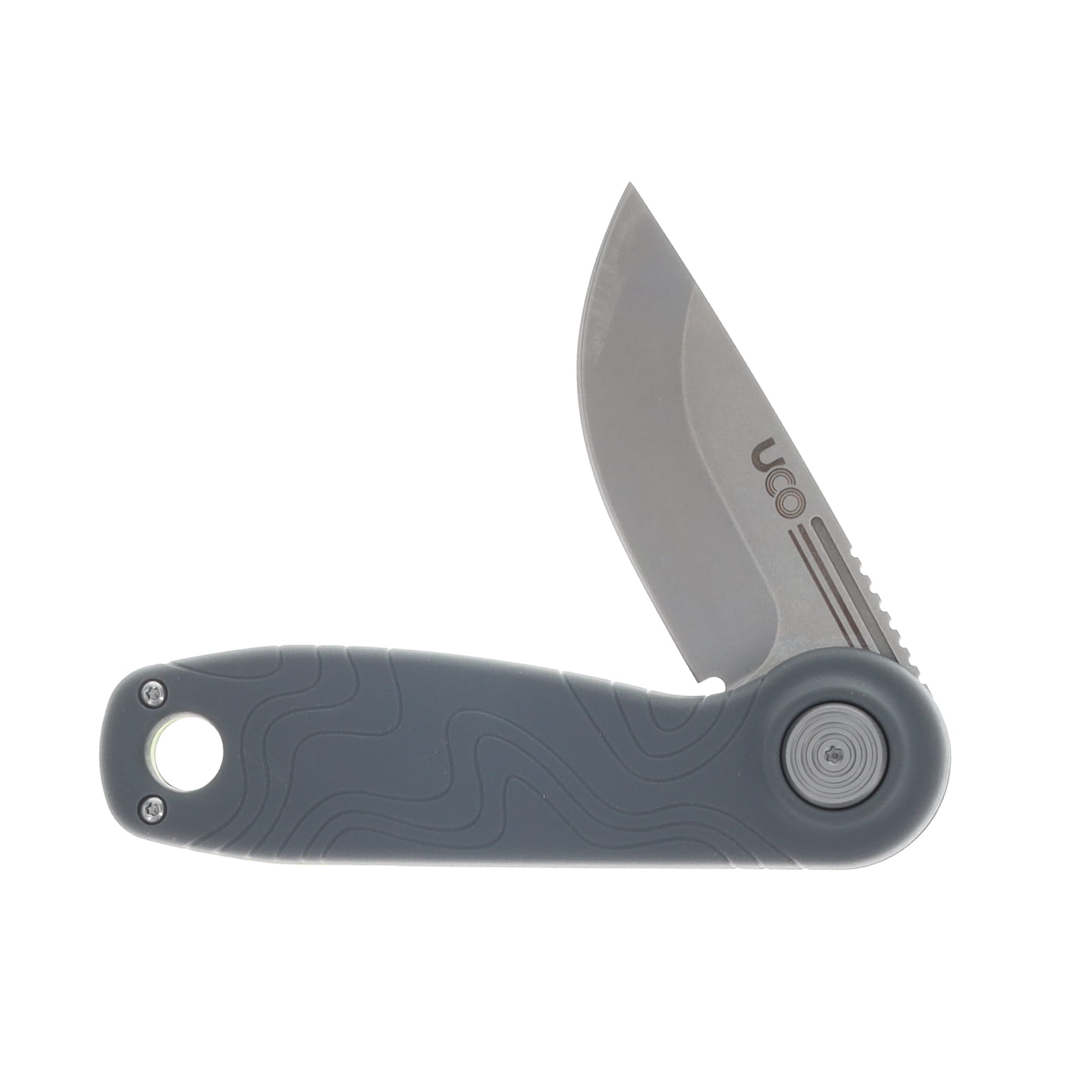 Uco Ingalls Folding Knife Coal 2.6in Plain Stonewash Straight Back Blade K-10500-COAL View 3